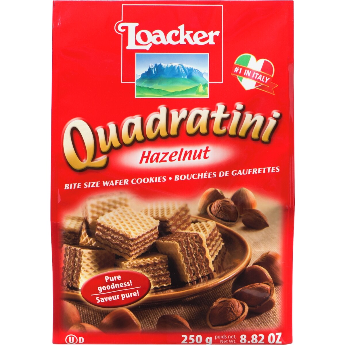 Bouchées de gaufrettes aux noisettes Quadratini