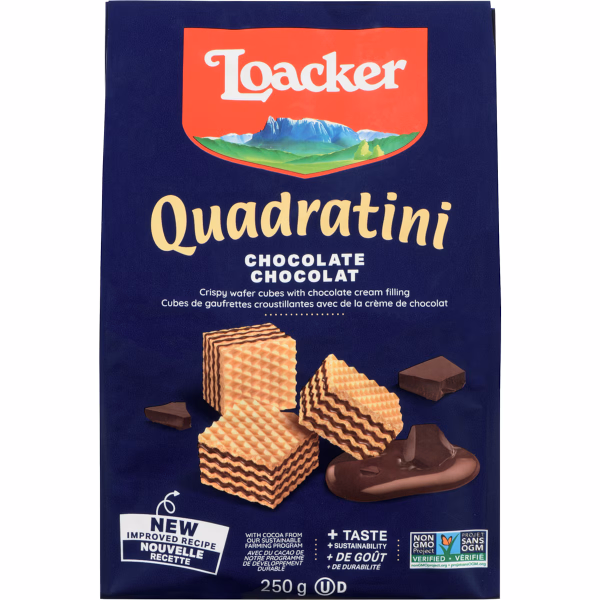Bouchées de gaufrettes au chocolat Quadratini