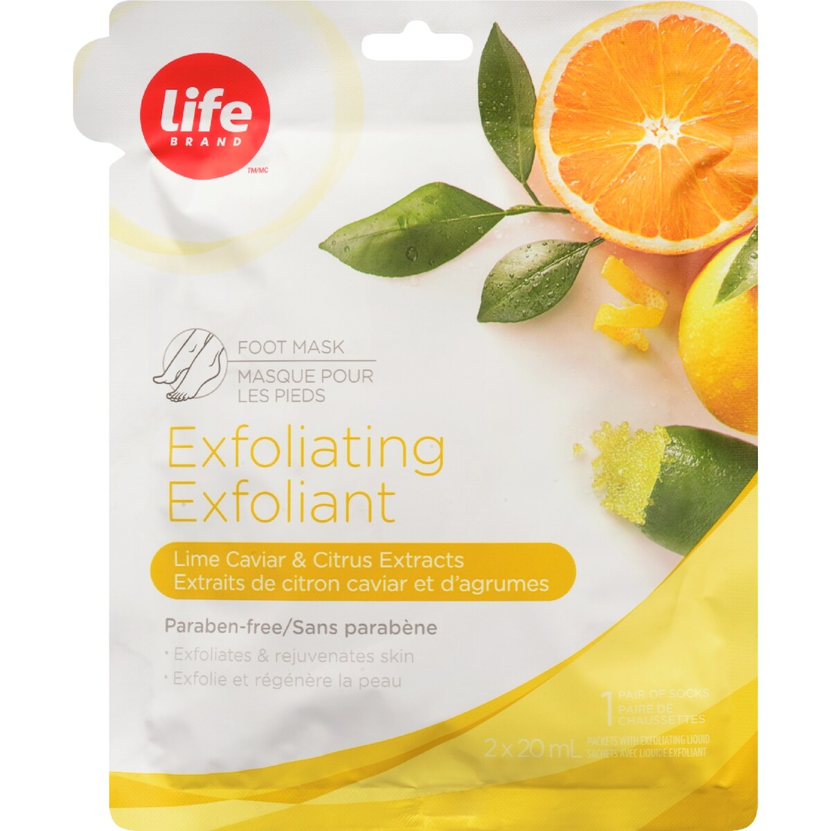 Masque pour les pieds exfoliant