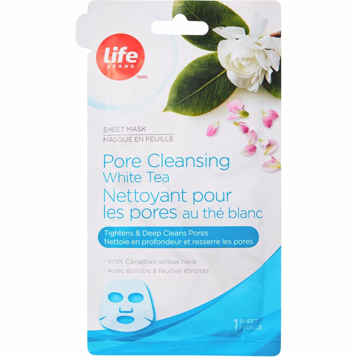 Masque en feuille nettoyant pour les pores au thé blanc
