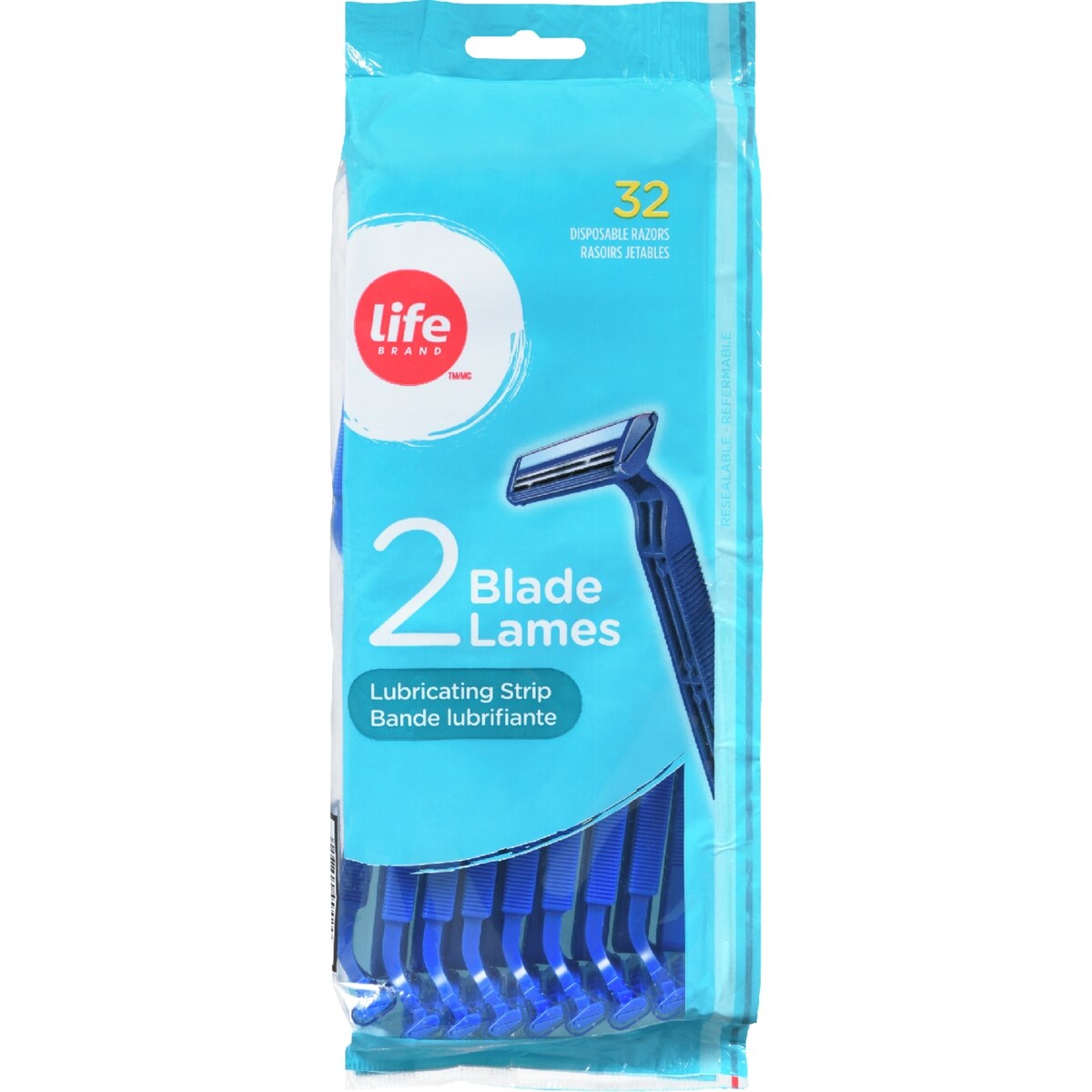 Rasoir à deux lames pour hommes Life, 32unités