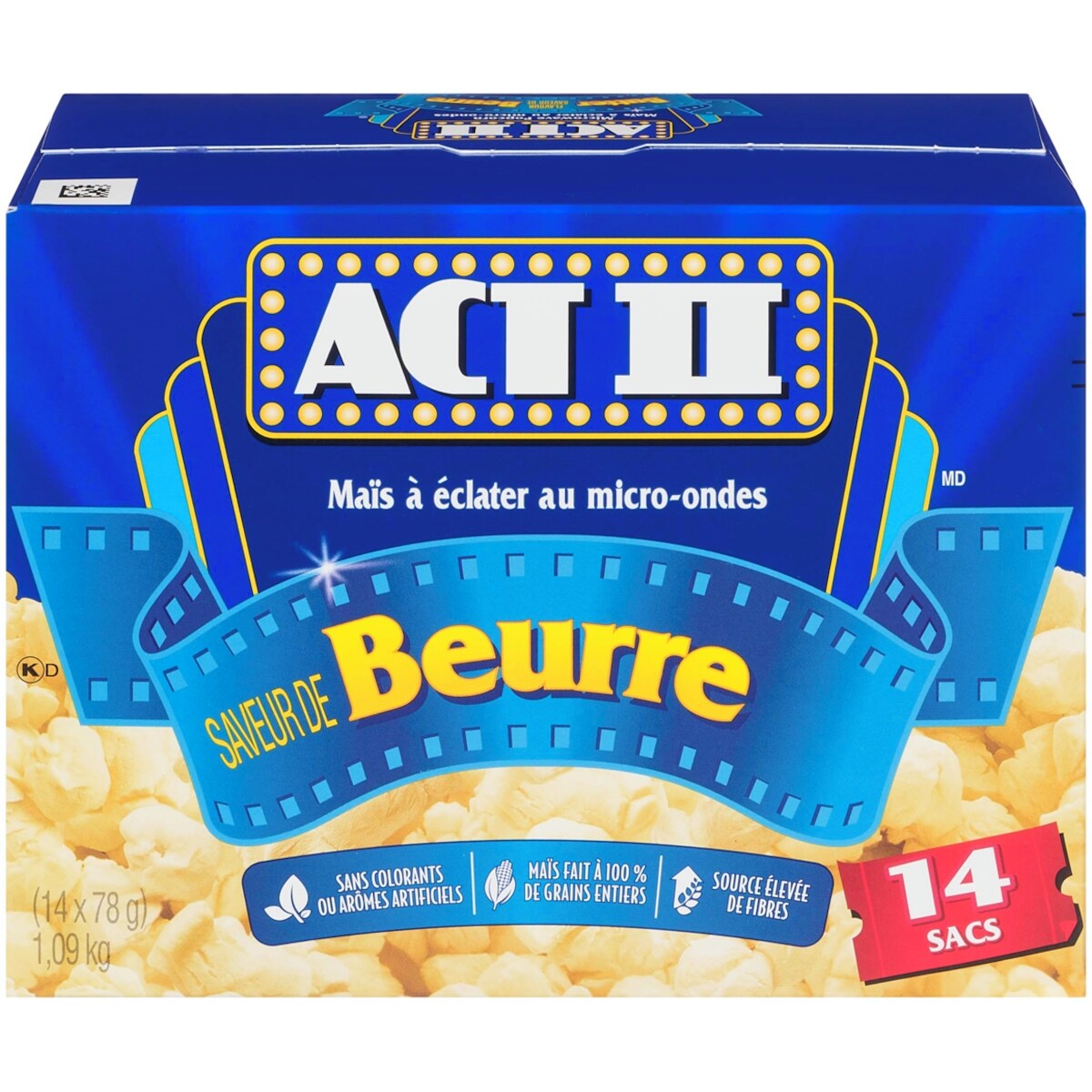 Maïs à éclater au micro-ondes saveur de beurre 14 sacs
