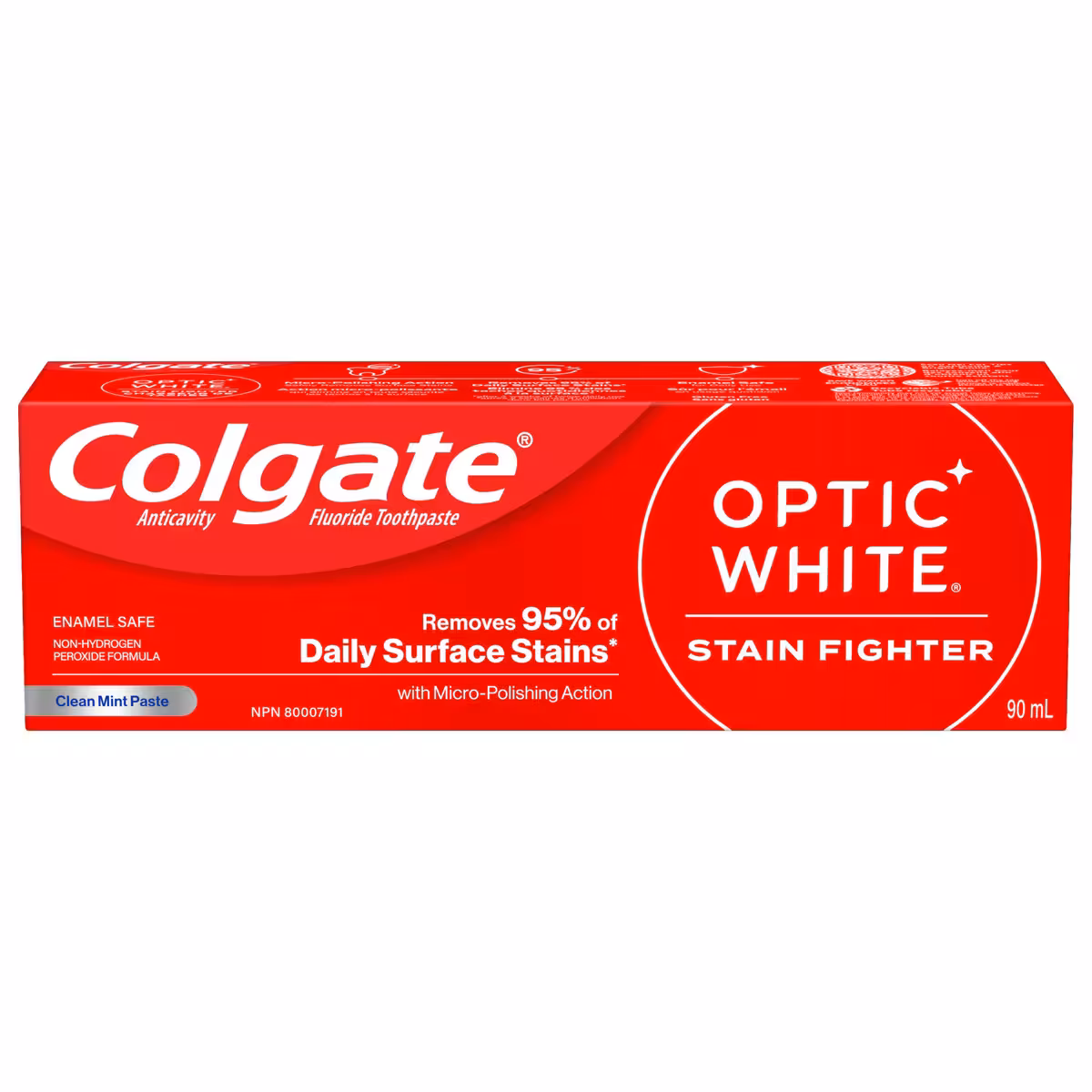 Dentifrice Optic White Stain Fighter Élimination des taches, Menthe pure