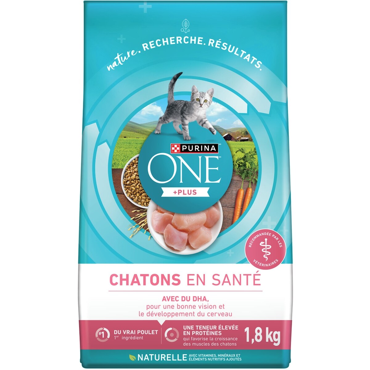 ONE +Plus Chatons en Santé Poulet, Nourriture Sèche pour Chatons 1,8 kg