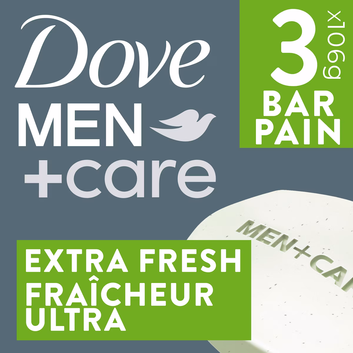 Pain Nettoyant Mains, Corps, Visage et Rasage Men+Care Extra Fresh