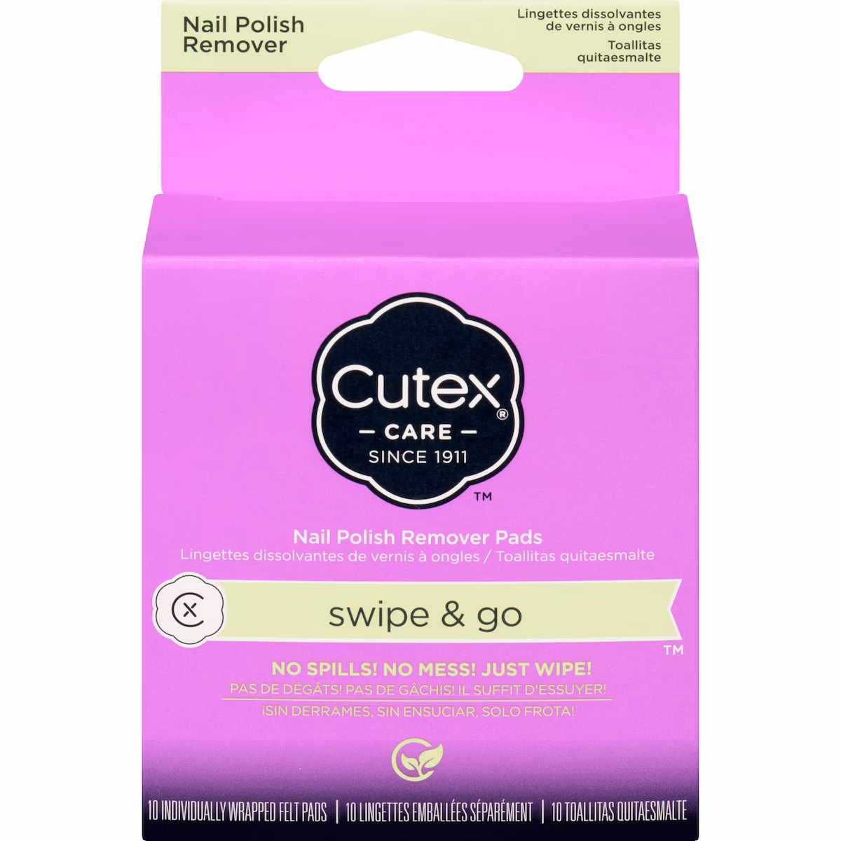 Lingettes dissolvantes de vernis à ongles swipe & go