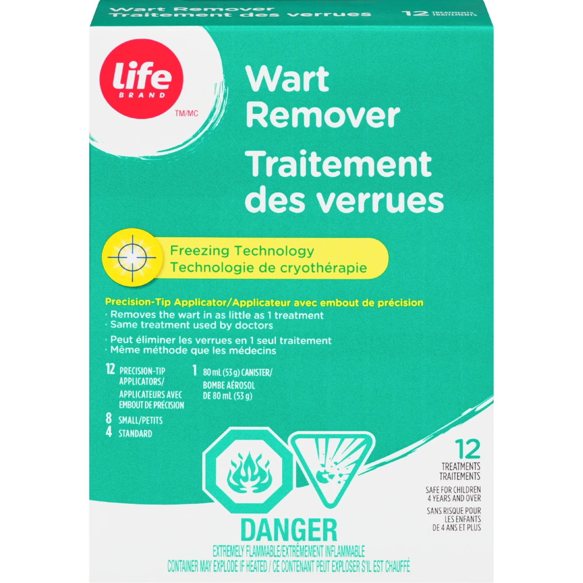 Traitement pour verrue, 12utilisations