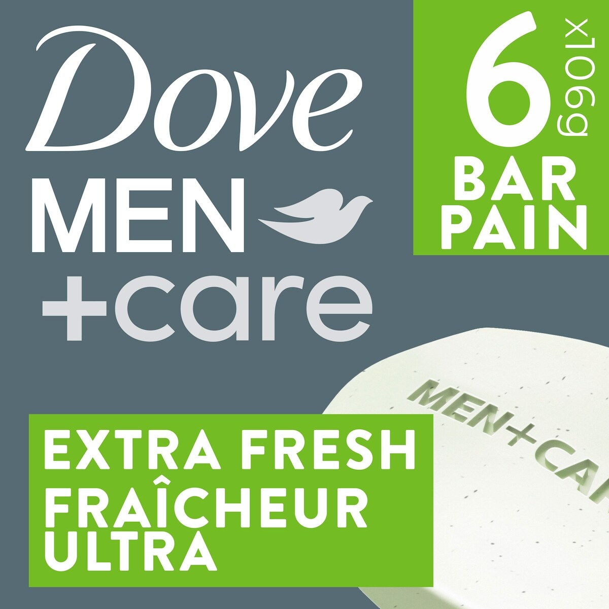 Pain de Savon Rafraîchissant Extra Fresh 3-en-1 Mains et Corps + Visage + Rasage