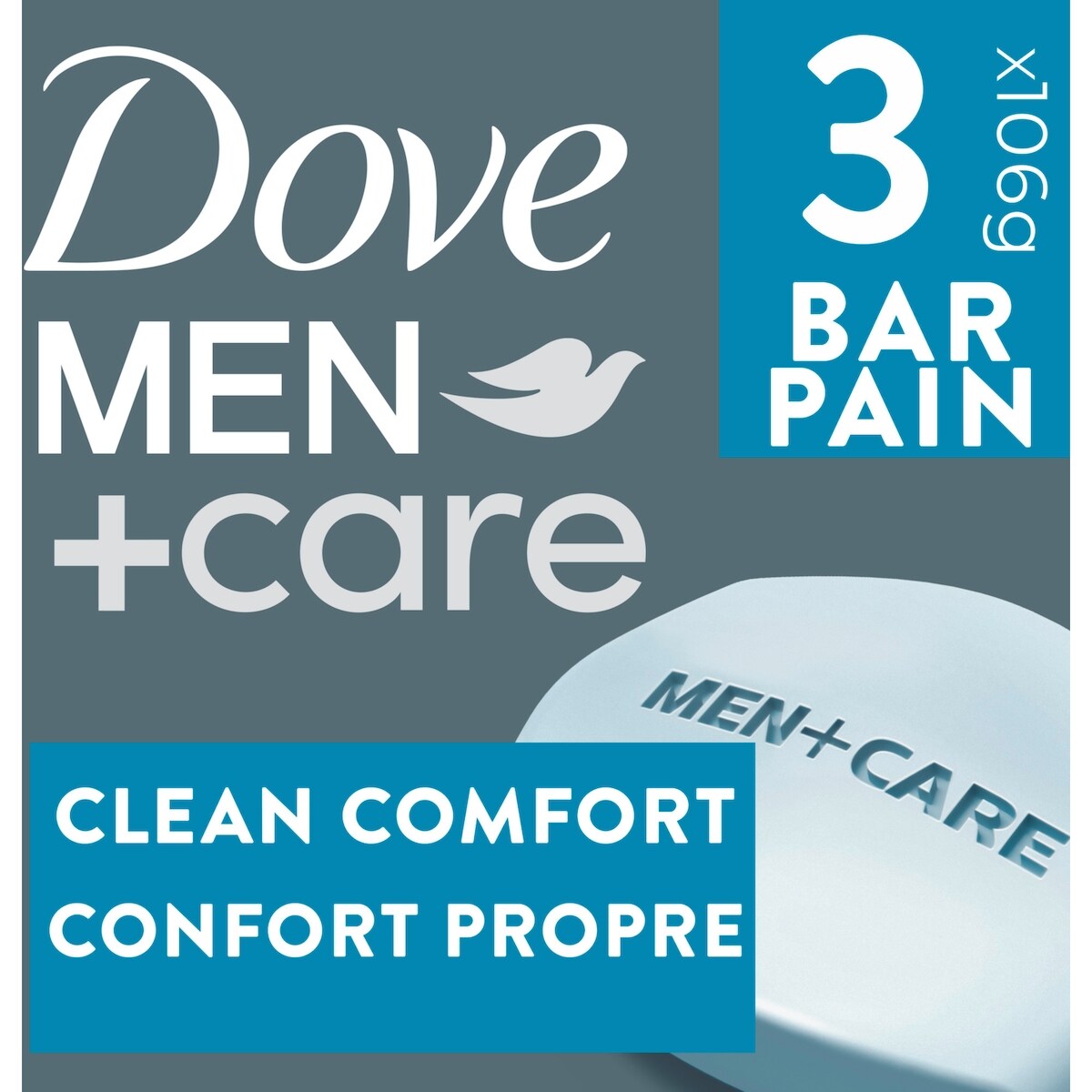 Pain nettoyant pour le corps et le visage pour une peau propre et douce Men+Care Le propre du confort avec  de crème hydratante