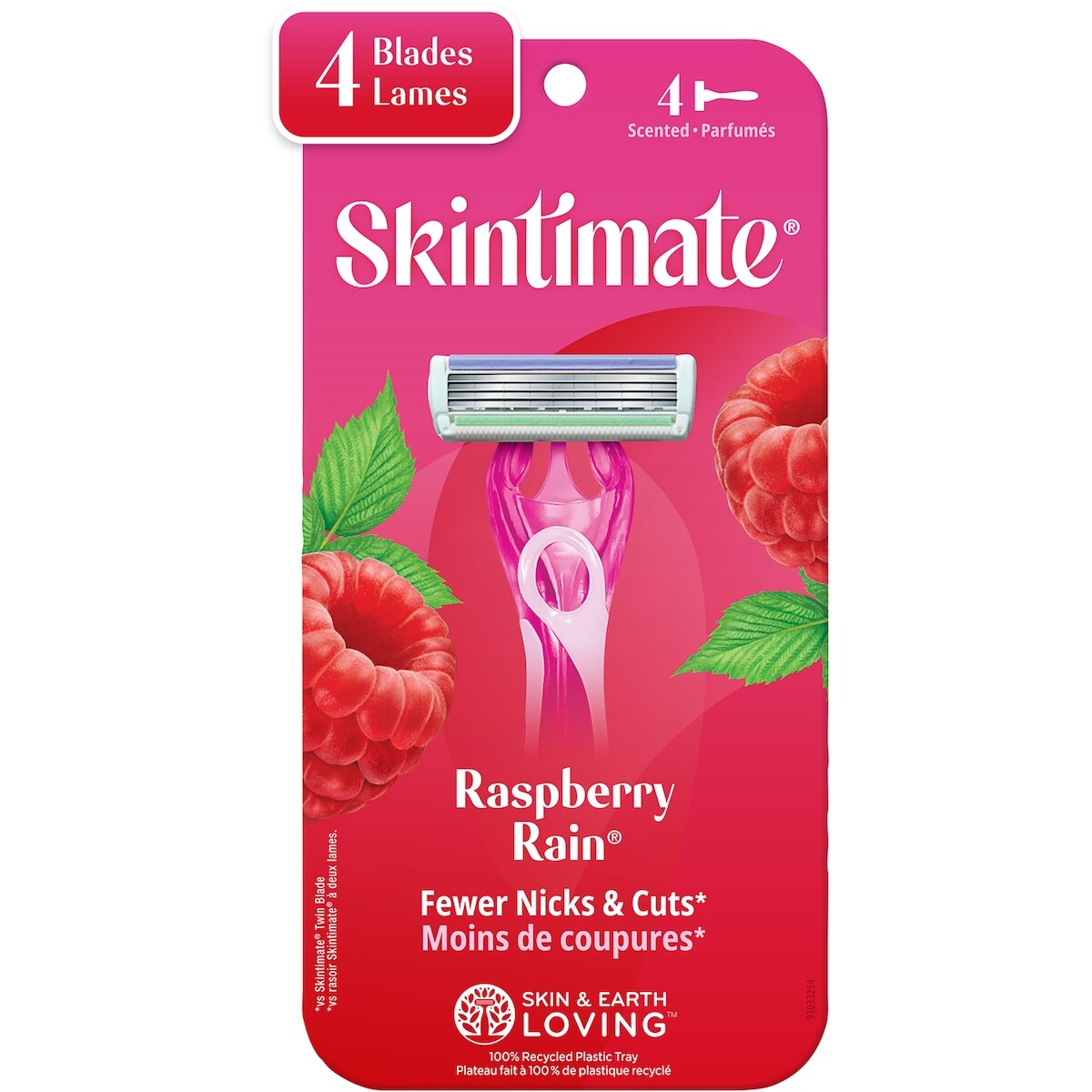 Rasoirs jetables pour femmes au parfum Raspberry Rain de marque Skintimate, 4u