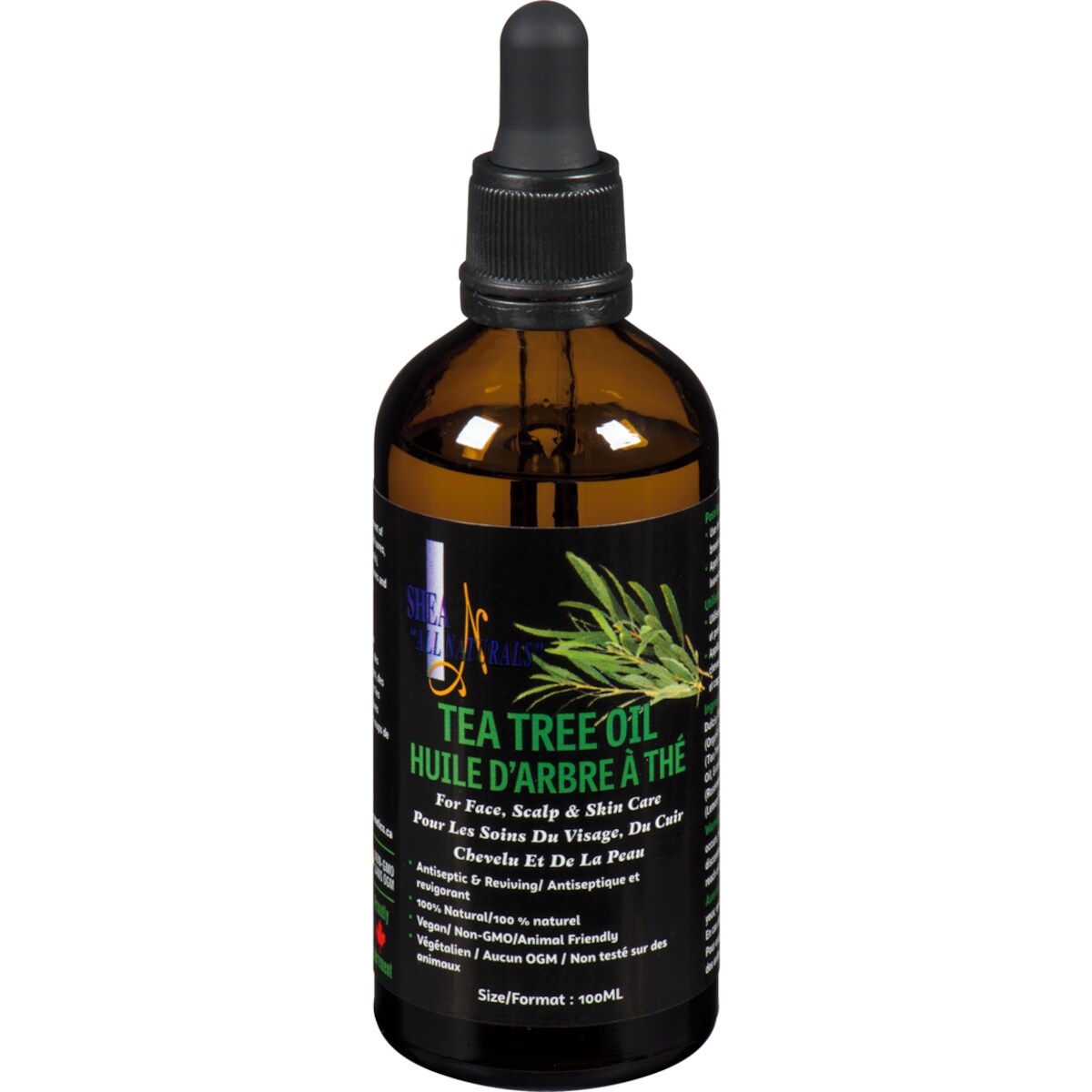 Huile d'arbre à thé pour les soins du visage, du cuir chevelu et de la peau
