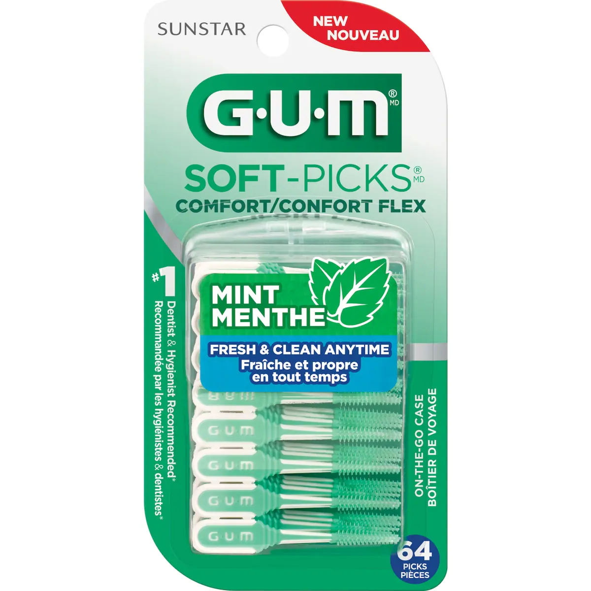 Soft-Picks Confort Flex Menthe, 64 unités