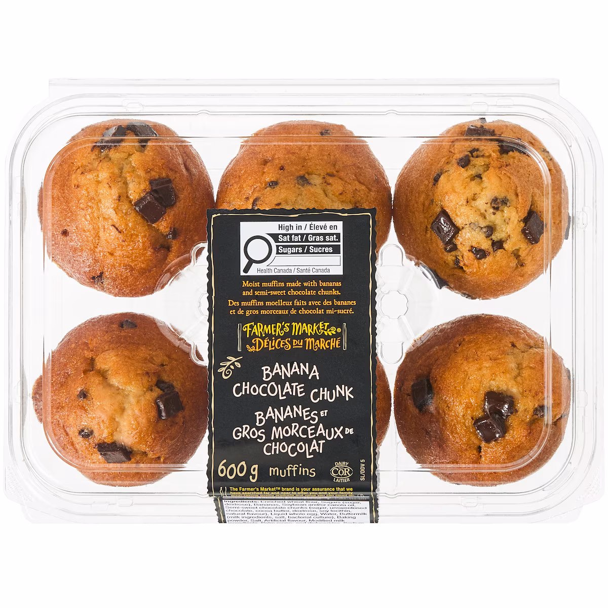 Muffins au chocolat et bananes