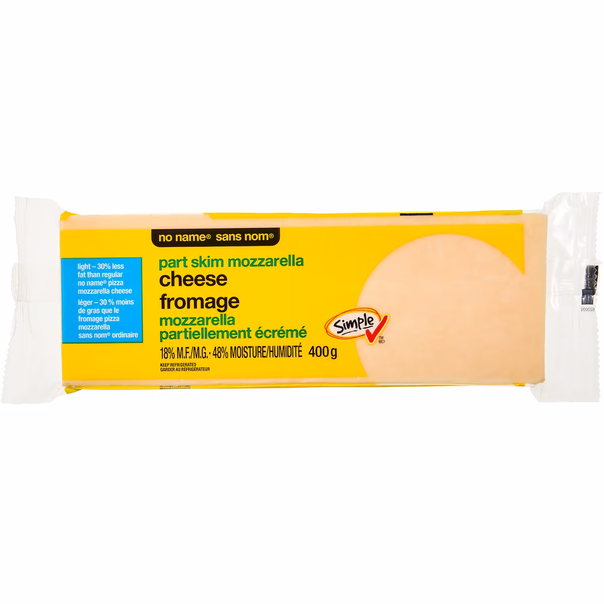 Fromage mozzarella partiellement écrémé, léger