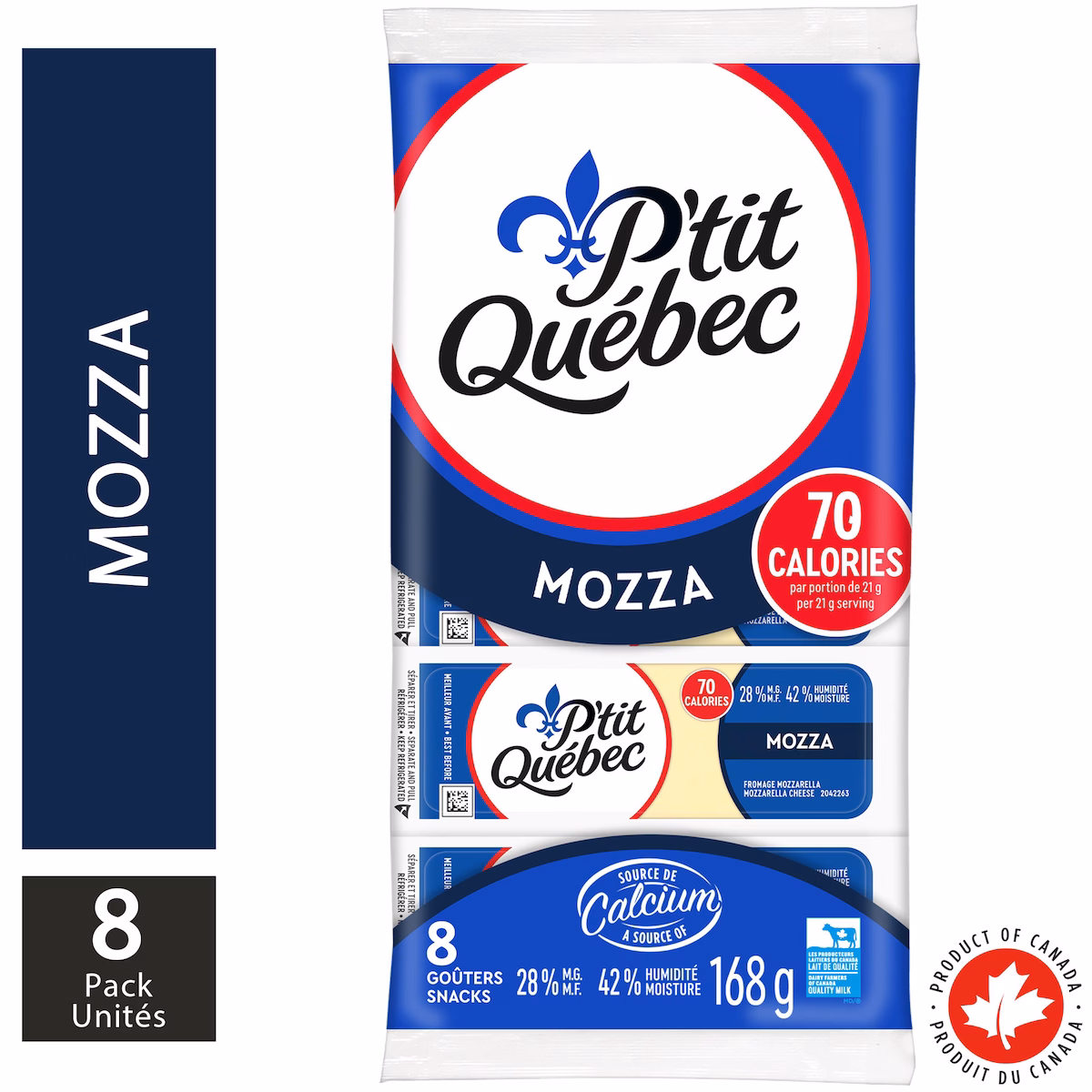P'Tit Québec Fromage En Portions Mozzarella 8 Unités