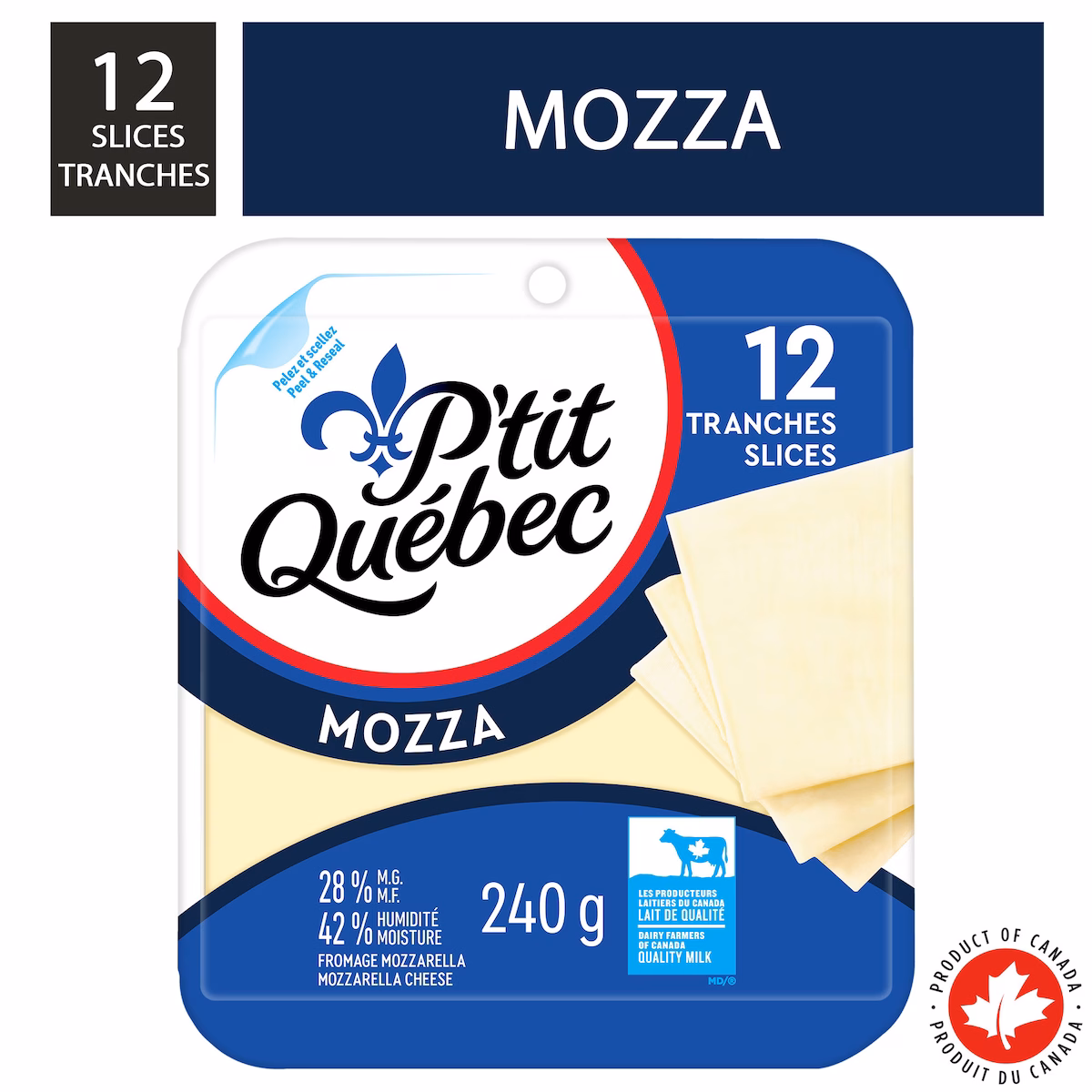 Fromage mozzarella en tranches
