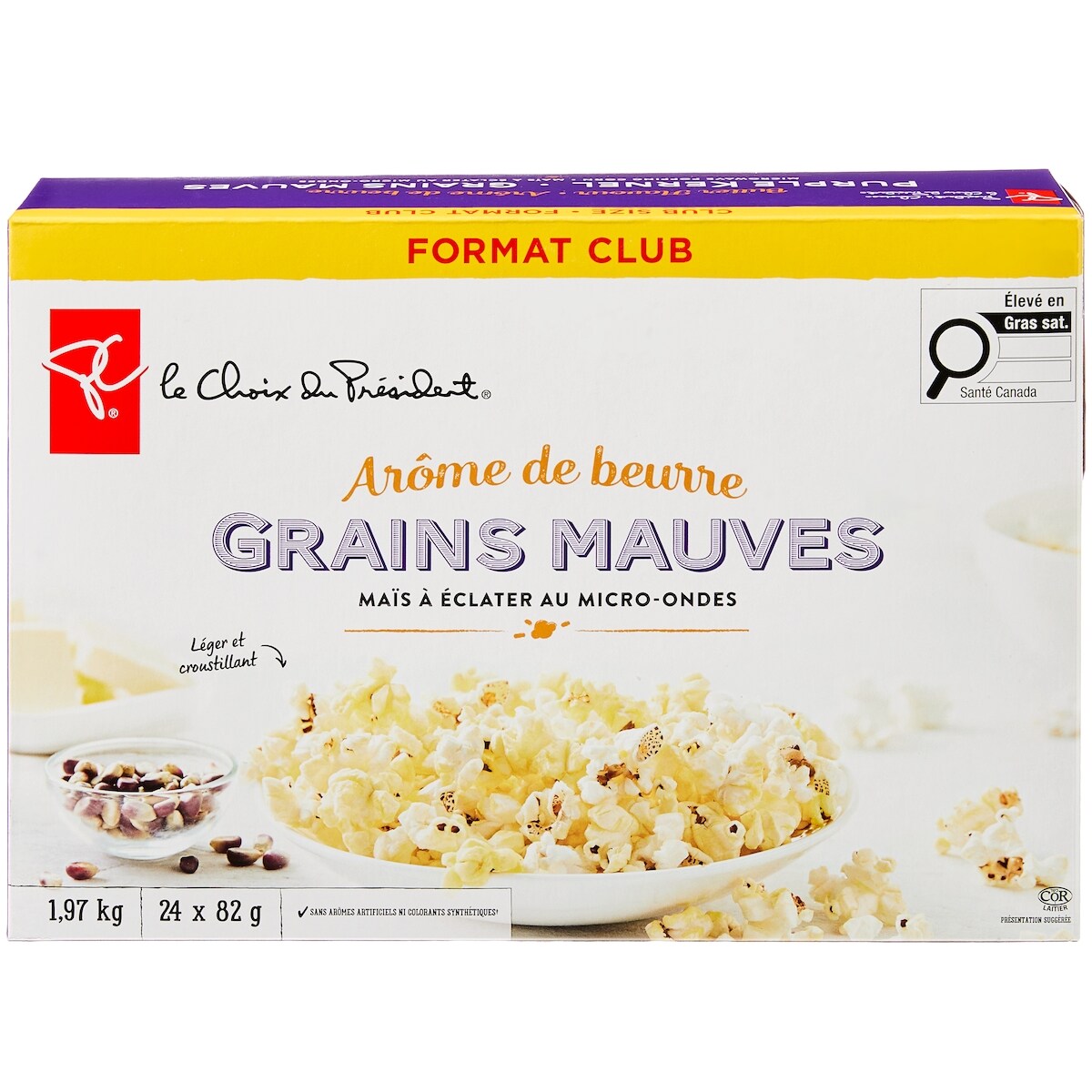 Maïs à éclater au micro-ondes à grains mauves, arôme de beurre