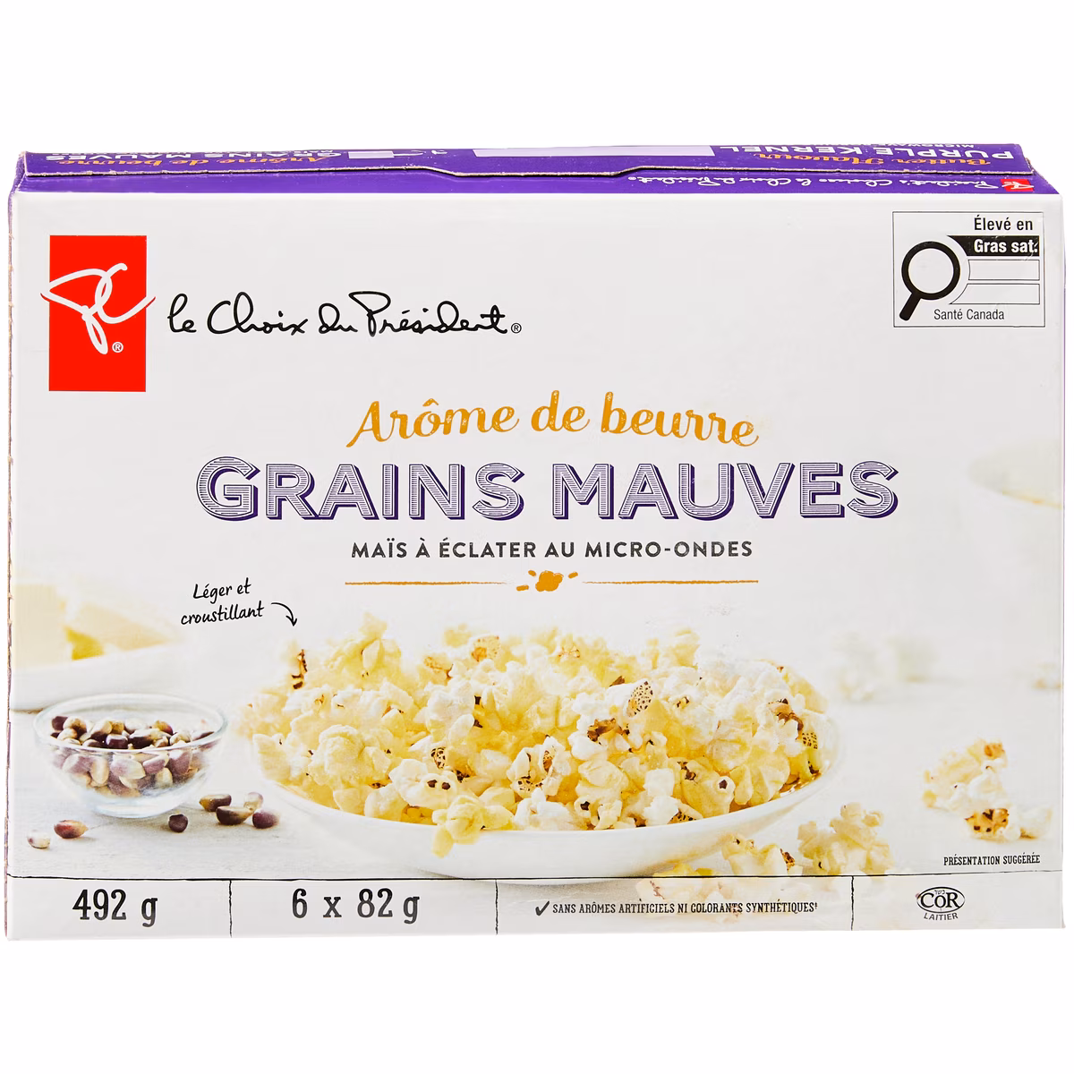 Maïs à grains mauves à éclater au micro-ondes, arôme de beurre