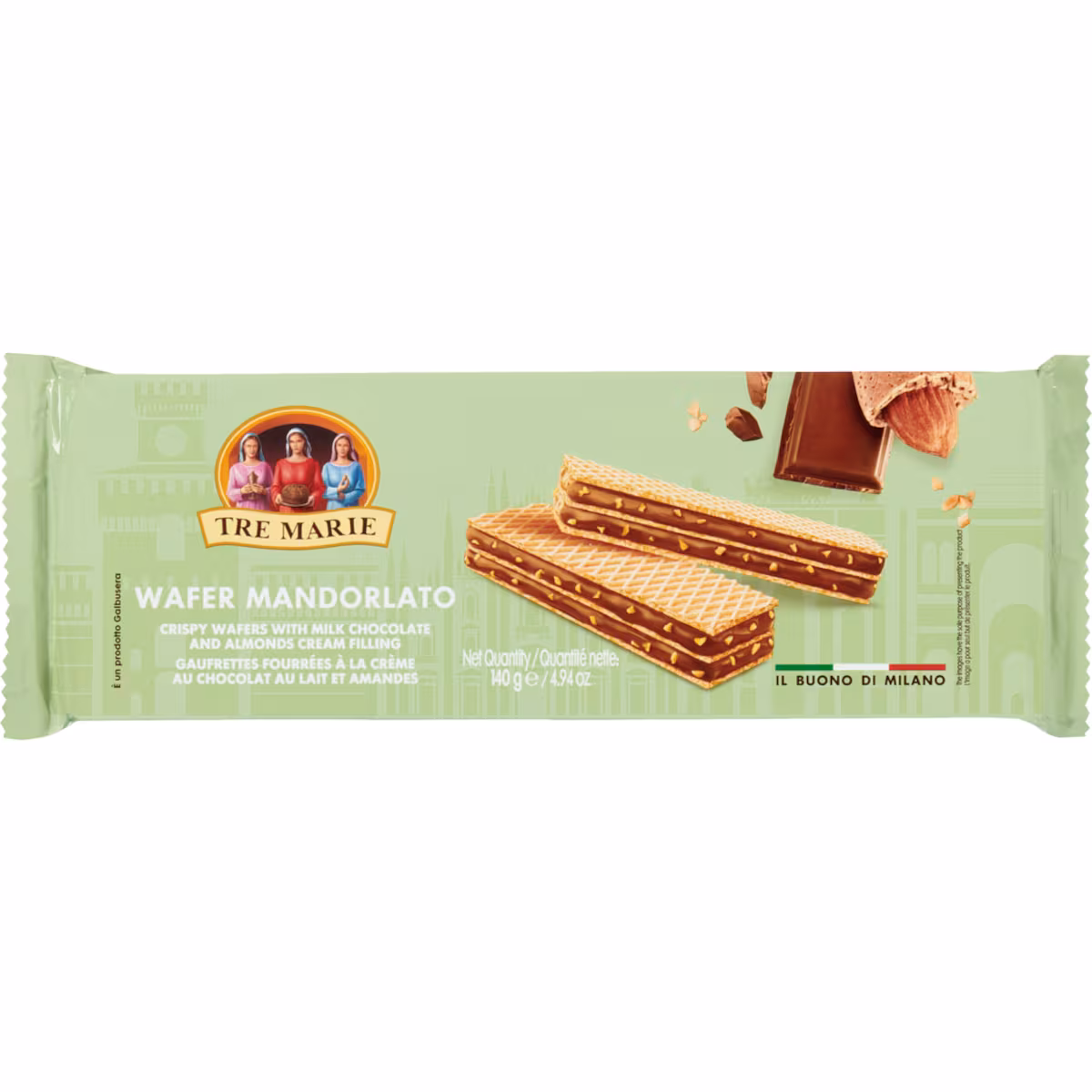 Gaufrettes Farcies À La Crème Au Chocolat Au Lait Aux Amandes Pilées