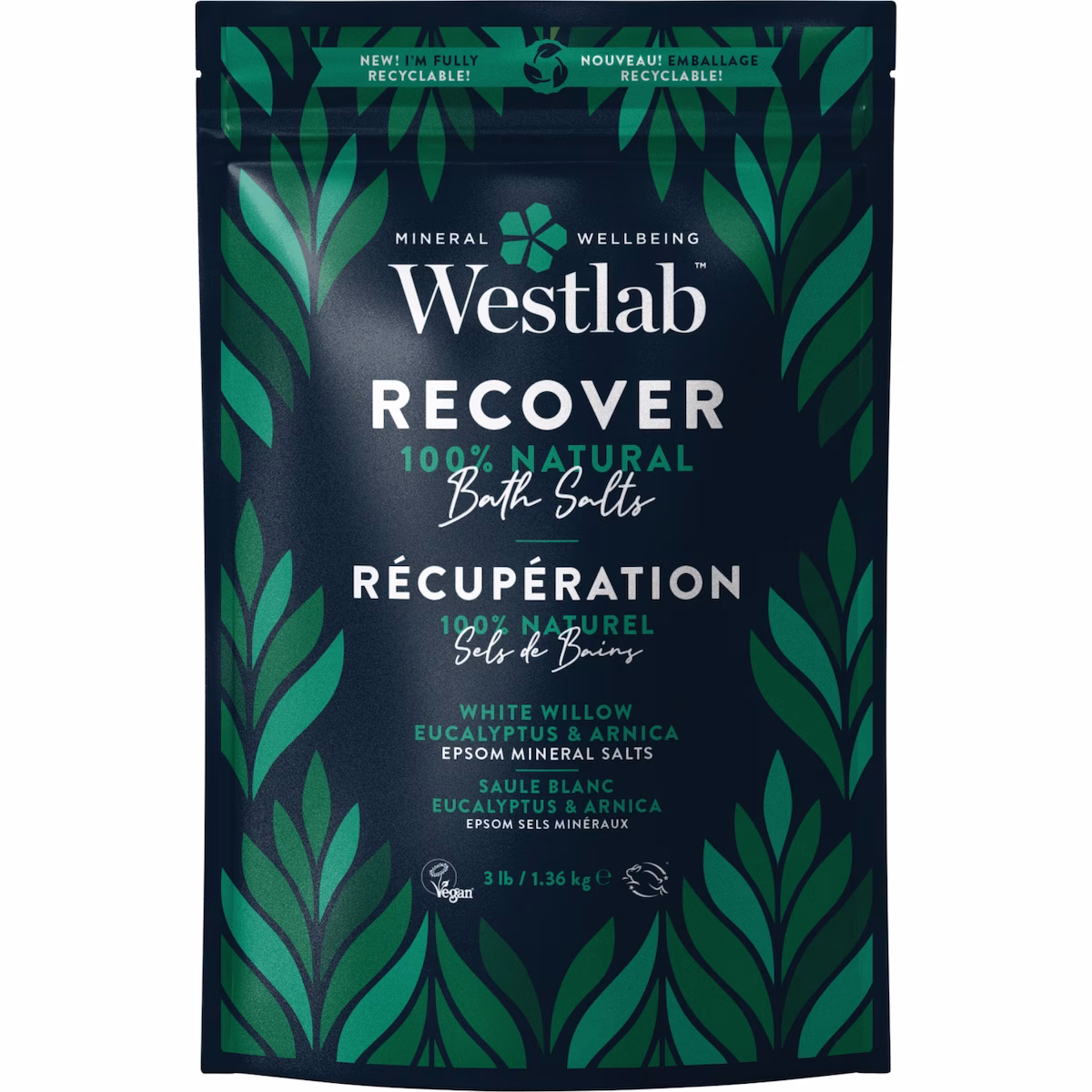 Sels de bain d'Epsom purs a l'eucalyptus et au saule blanc, Recuperation