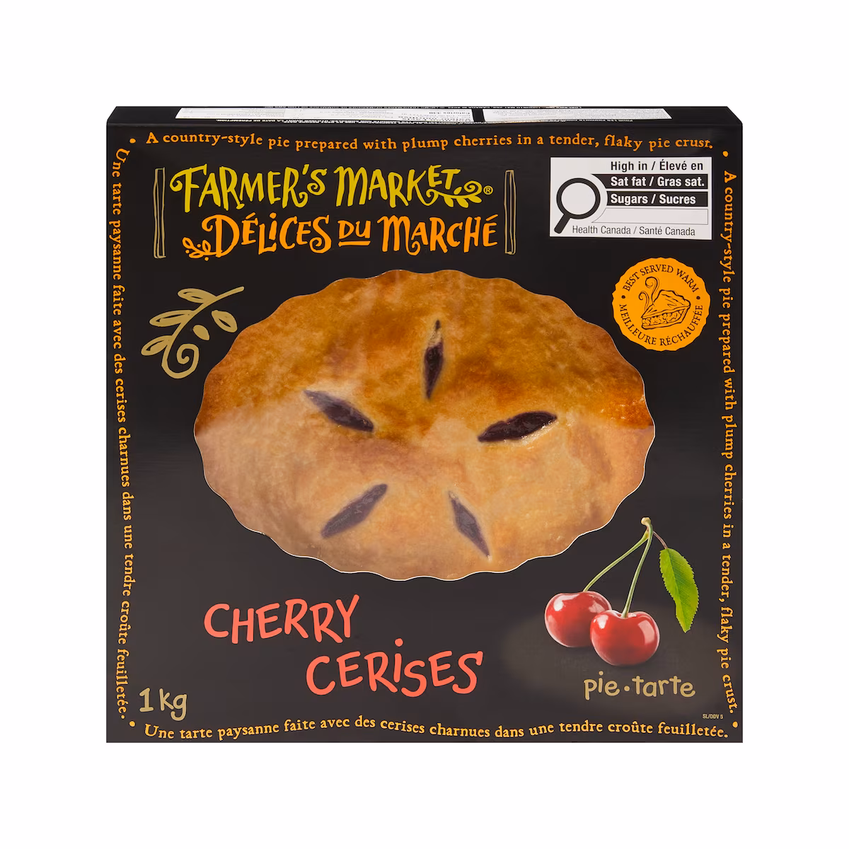 Tarte aux cerises de 10po, surgelée