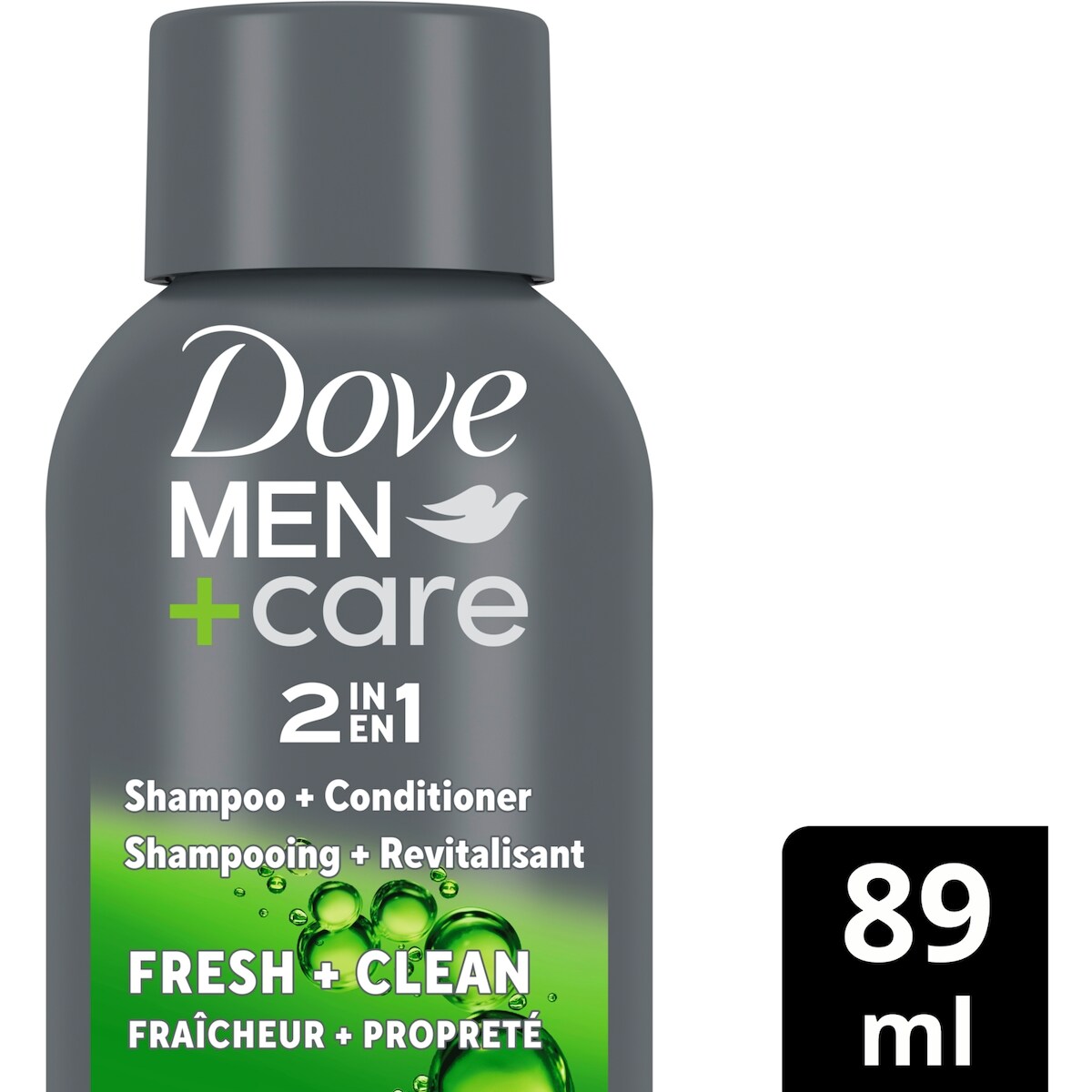 Shampooing + Revitalisant Fortifiant 2-en-1 pour un usage quotidien Dove Men+Care Fraîcheur et Propreté avec caféine et menthol