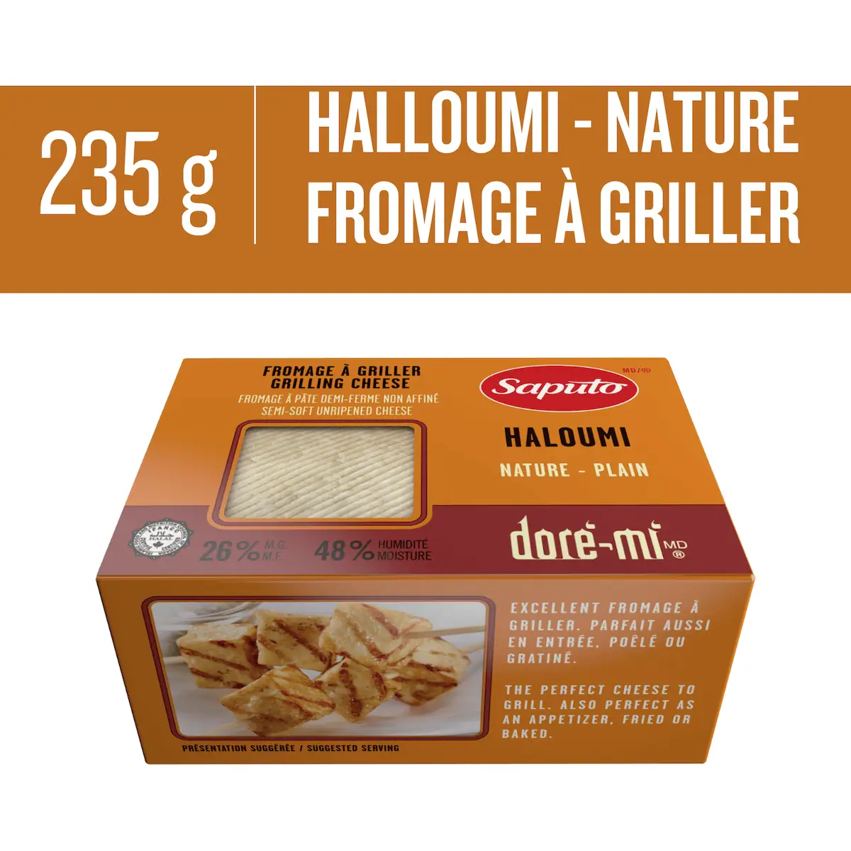 Haloumi Nature 26% M.G. Fromage À Pâte Demi-Ferme Non Affiné