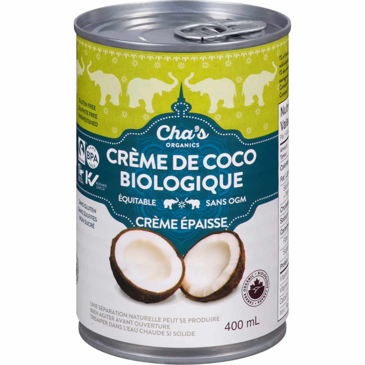 Crème de coco biologique crème épaisse