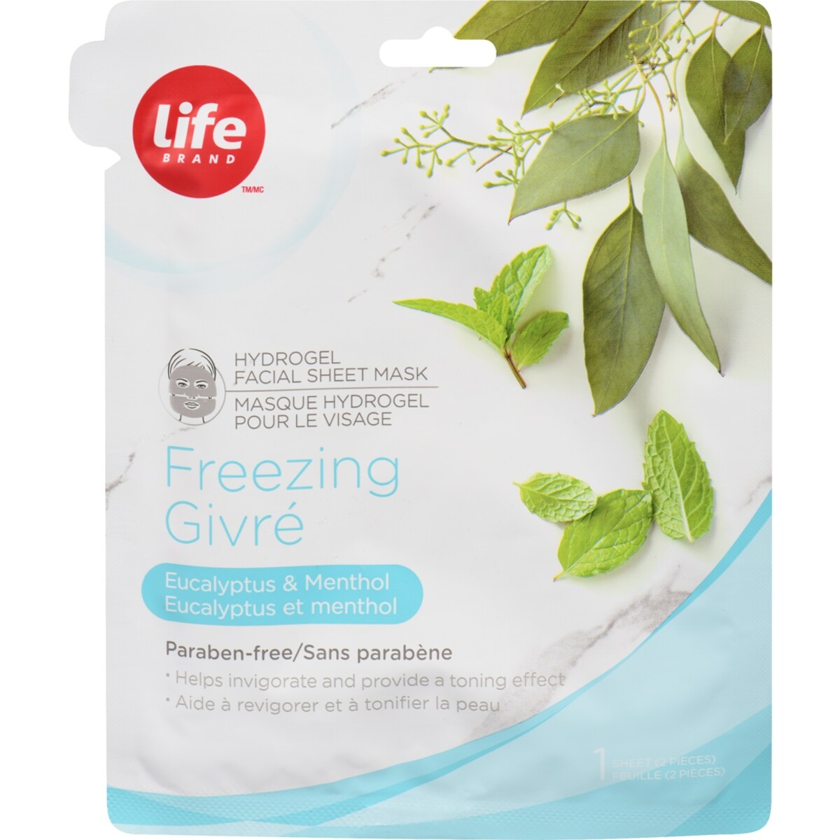 Masque facial, hydrogel frais