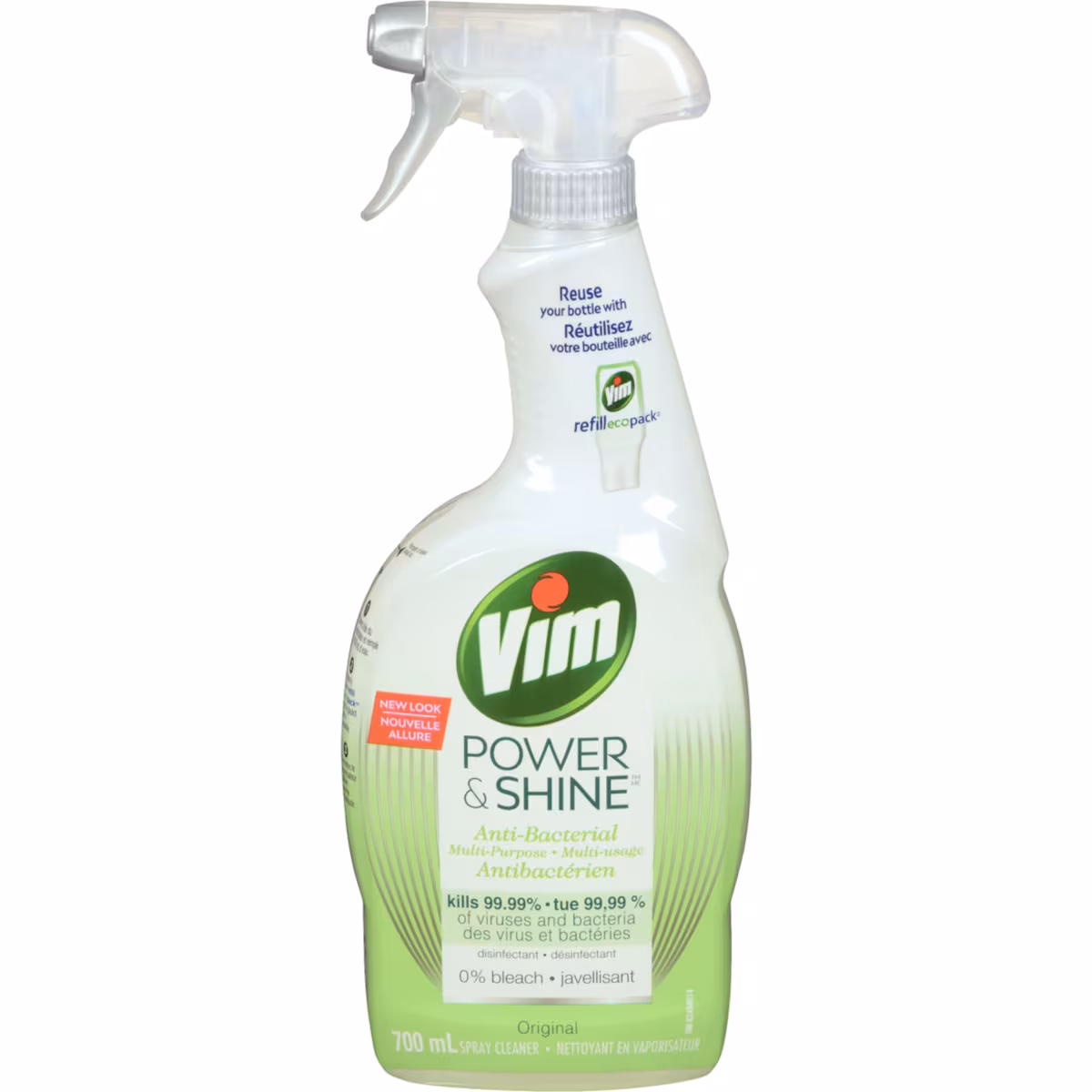 Nettoyant en vaporisateur pour éviers, cuisinières, réfrigérateurs, comptoirs et toilettes Power & Shine Multi-usage Antibactérien tue 99,9% des virus et bactéries