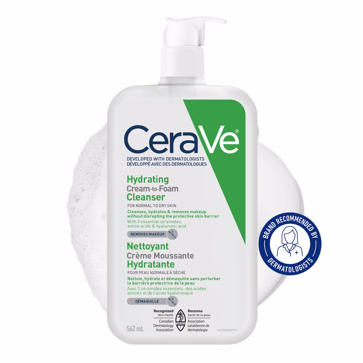 Crème hydratante à la mousse nettoyante