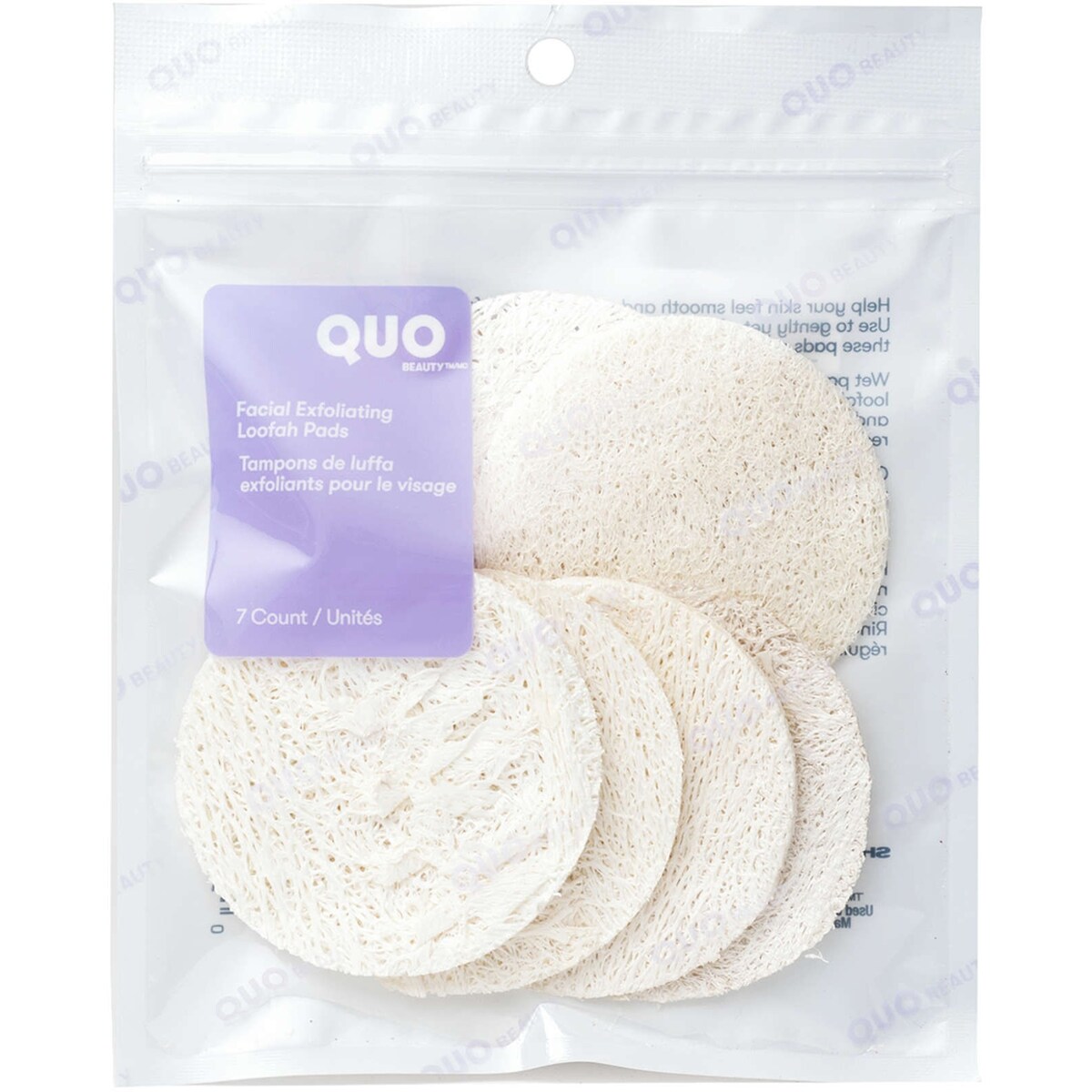 Tampons de luffa exfoliants pour le visage, 7 unités