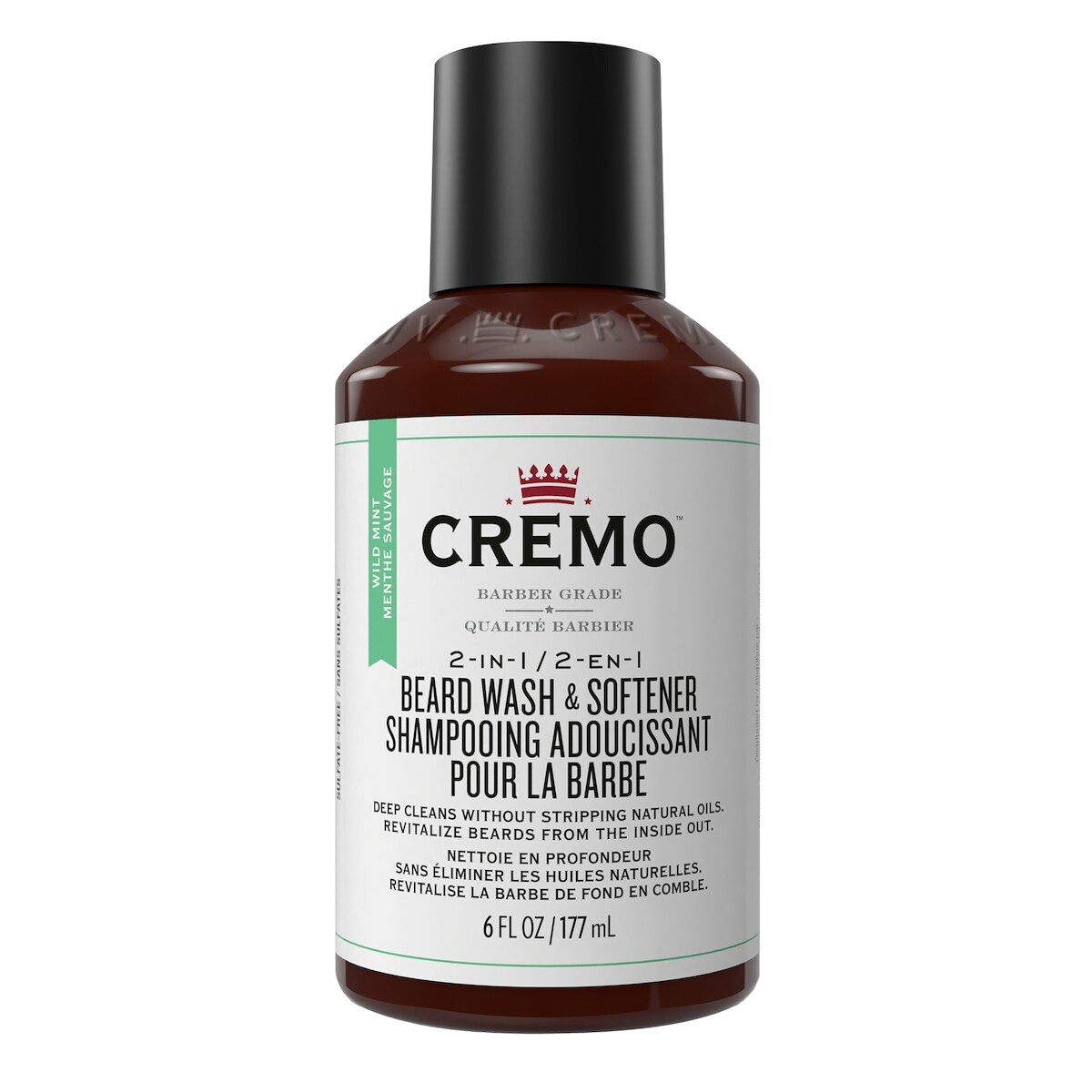 Shampooing et revitalisant pour barbe 2-en-1 au parfum mentholé