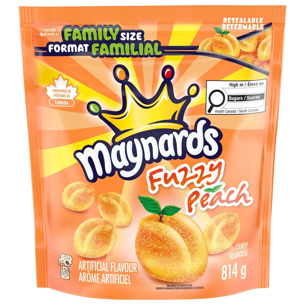 Friandises Fuzzy Peach, friandises en vrac, format familial