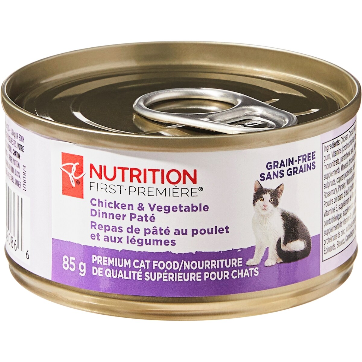 Nutrition première, repas de pâté au poulet et aux légumes, nourriture de qualité supérieure pour chats