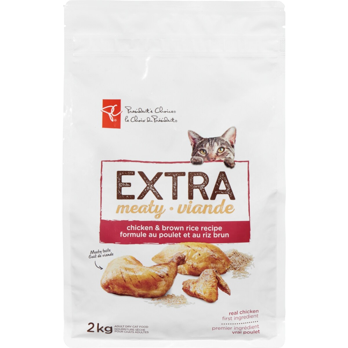 Nourriture pour chats, recette au poulet et riz brun