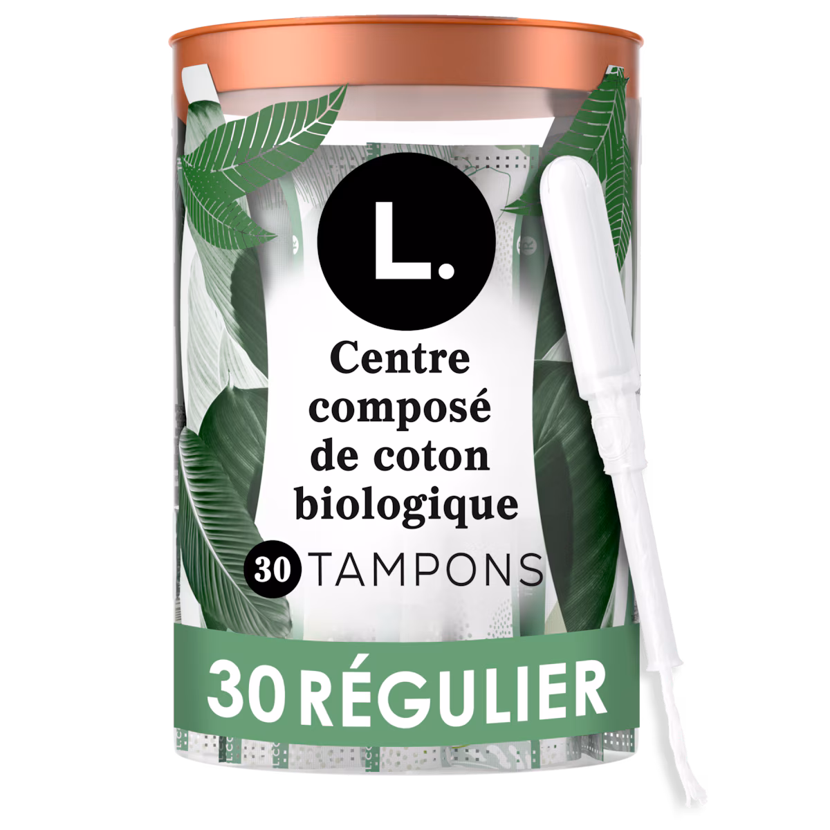 Tampons, fabriqués à partir de coton biologique, degré dabsorption régulier, 30 tampons