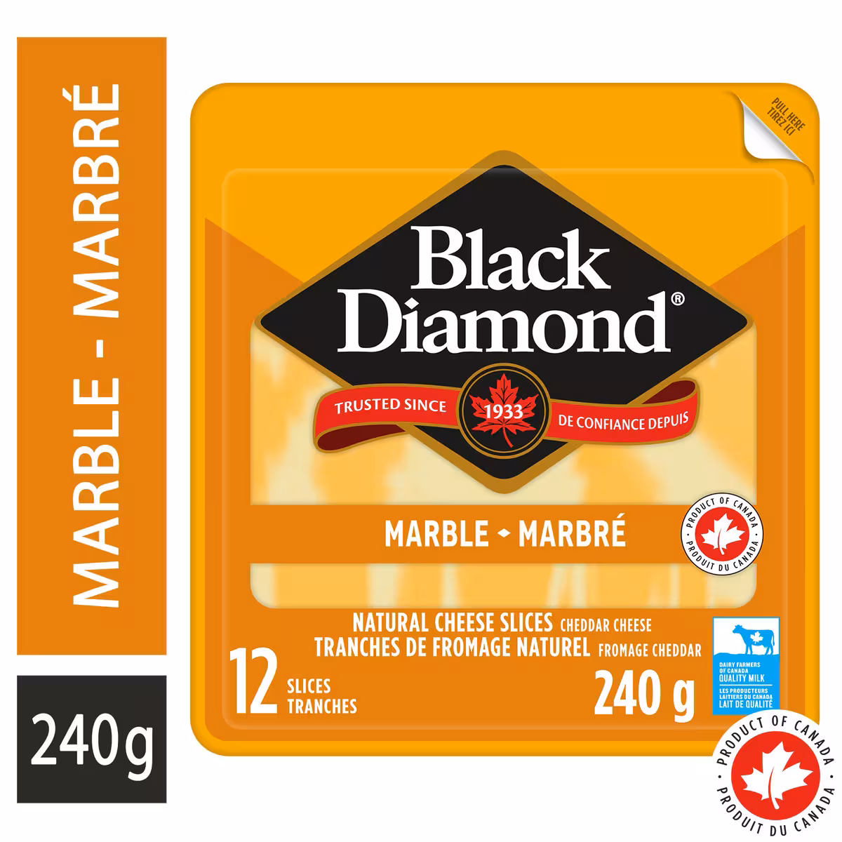 Tranches de fromage cheddar marbré, 11 unités