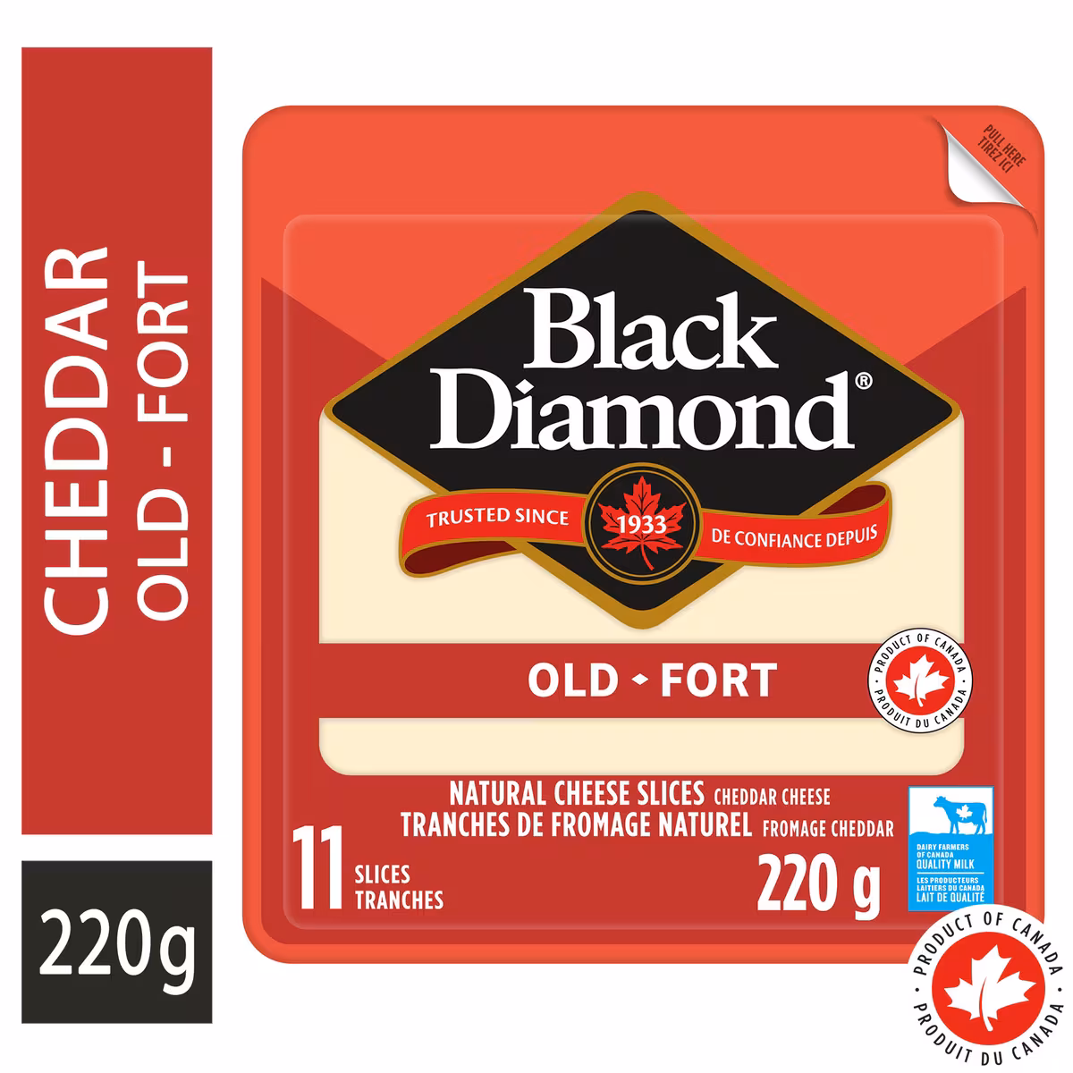 Tranches de fromage Cheddar vieilli, 11 unités