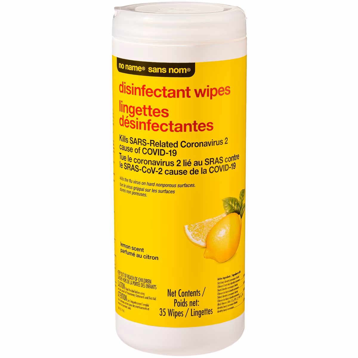 Lingettes désinfectantes parfumées au citron