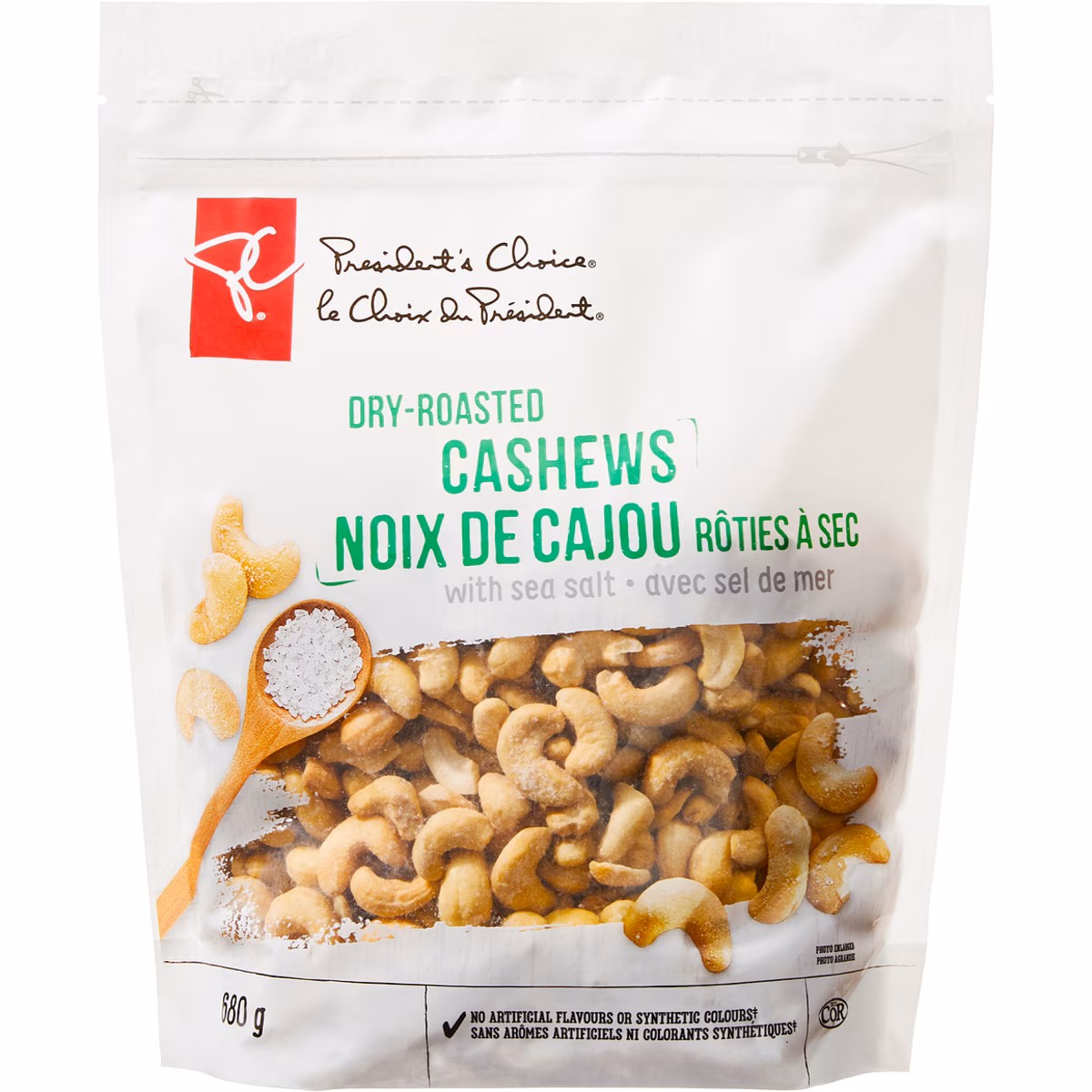 Noix de cajou rôties à sec avec sel de mer