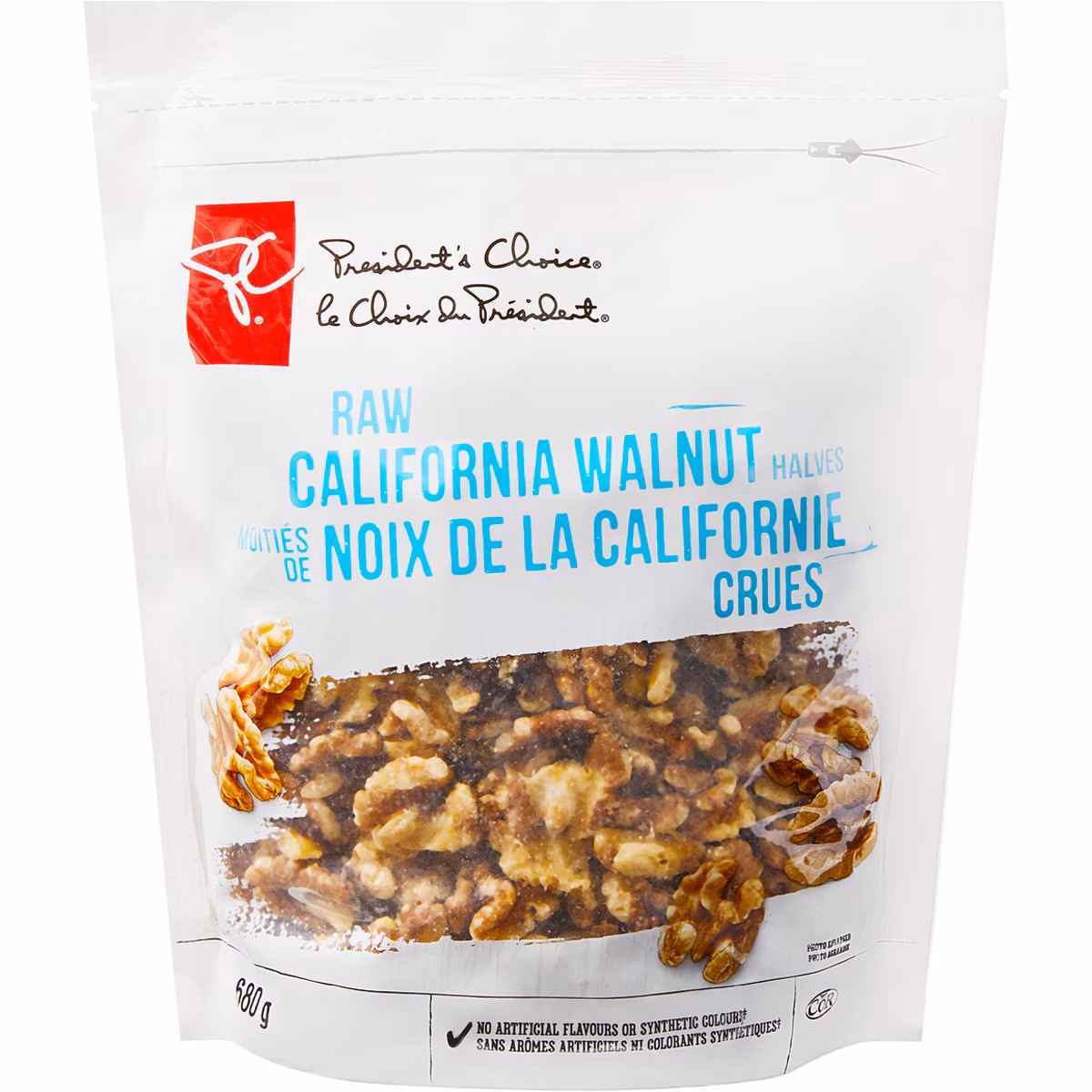 Moitiés de noix de la Californie crues