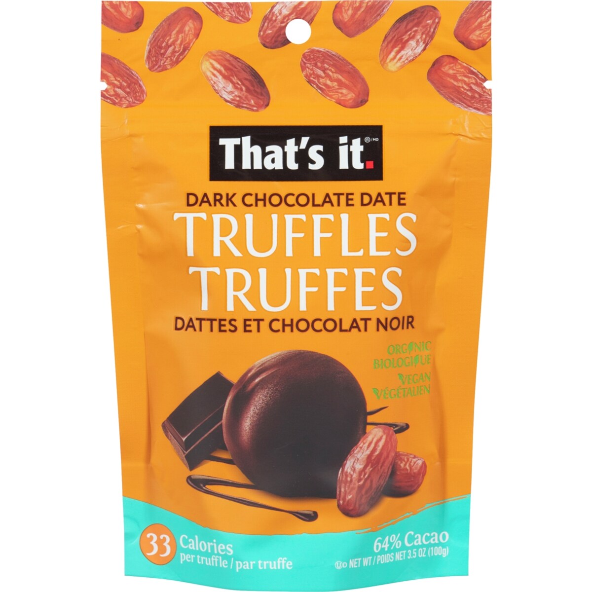 Truffe au chocolat et aux dattes