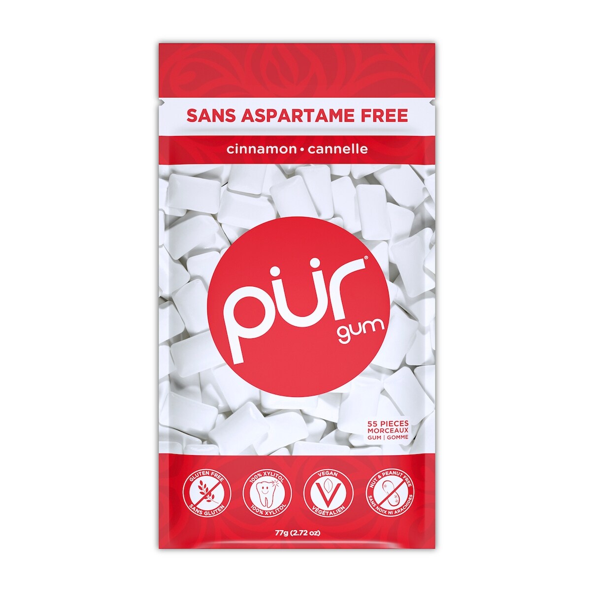 Gomme à Mâcher Sans Aspartame au Goût Naturel de Canelle