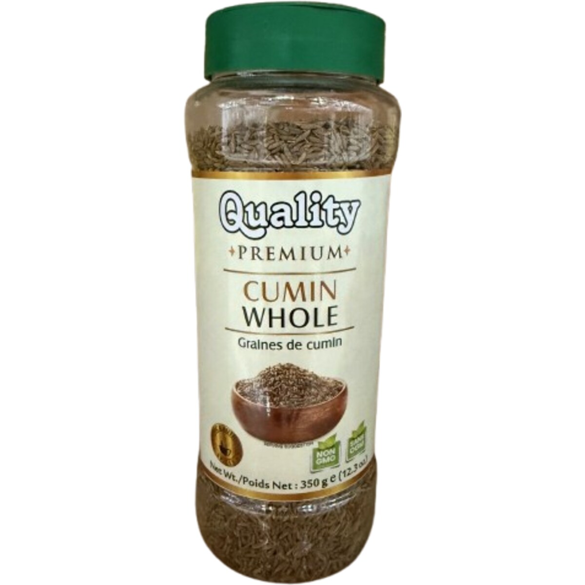 Pot entier de graines de cumin