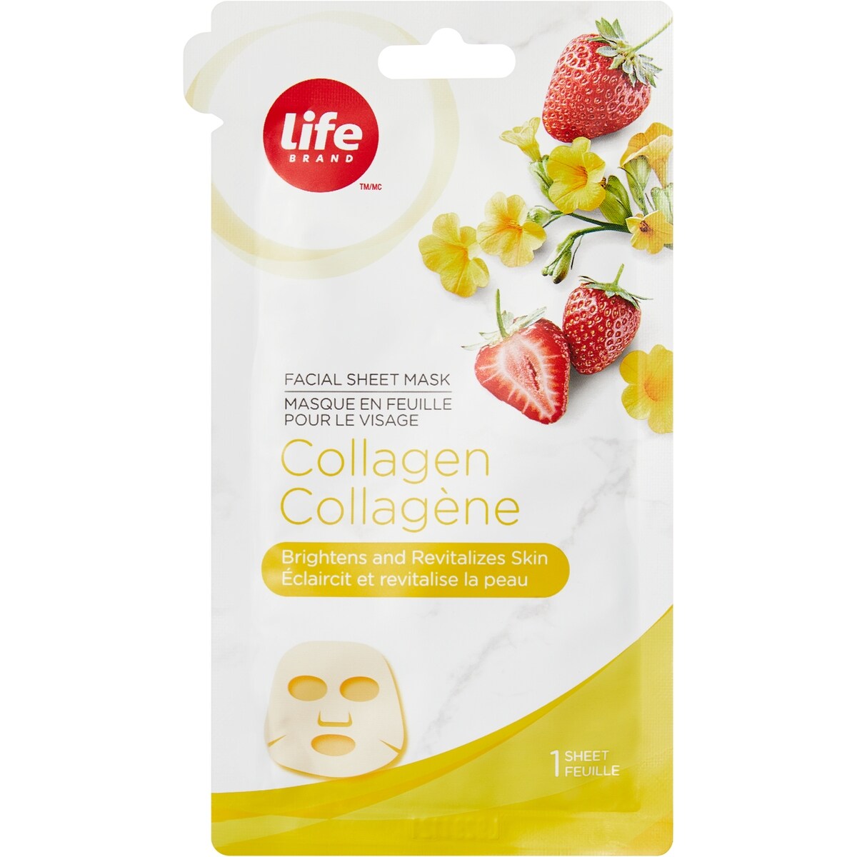 Masque en feuille pour le visage au collagène