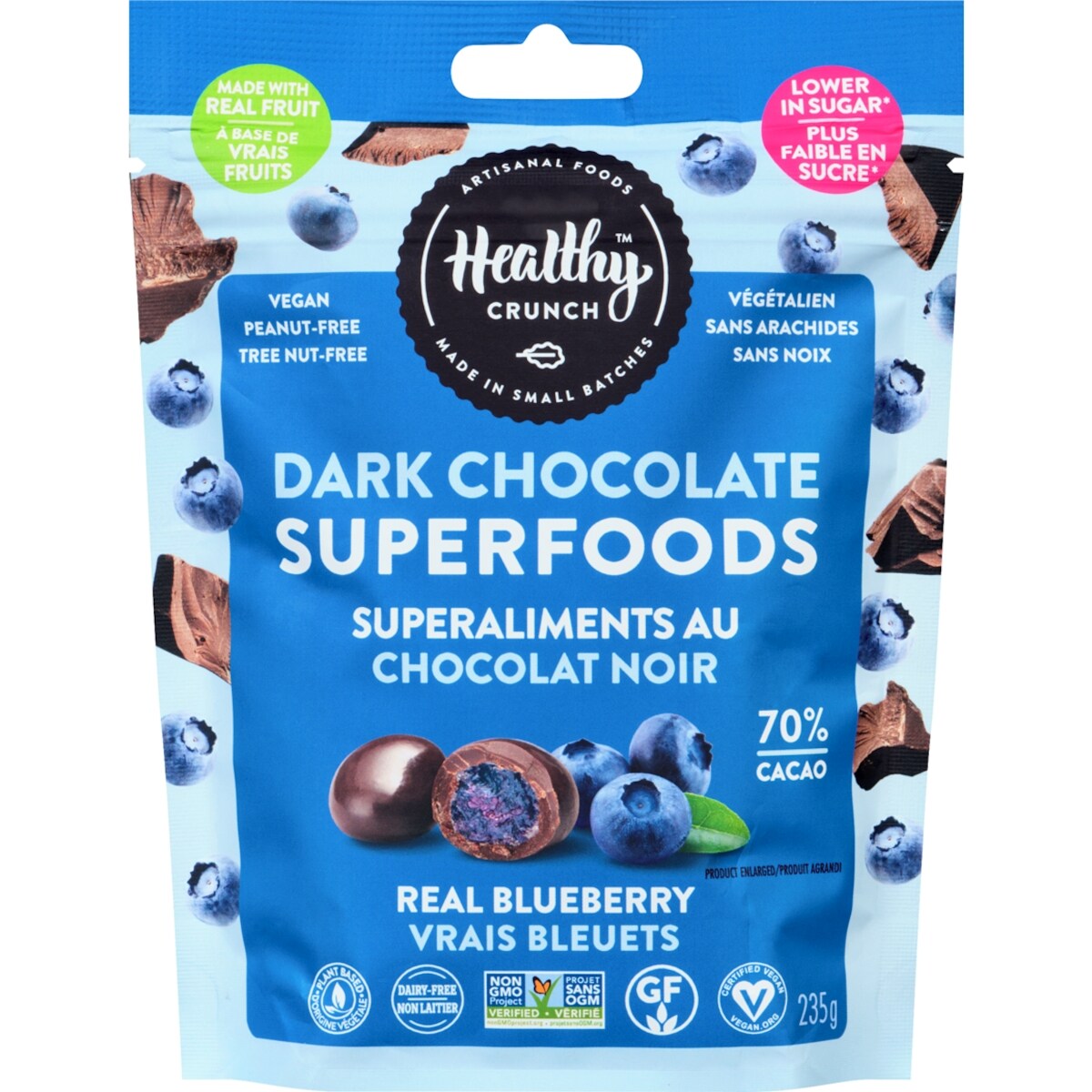 Vrais Bleuets Superaliments Au Chocolat Noir