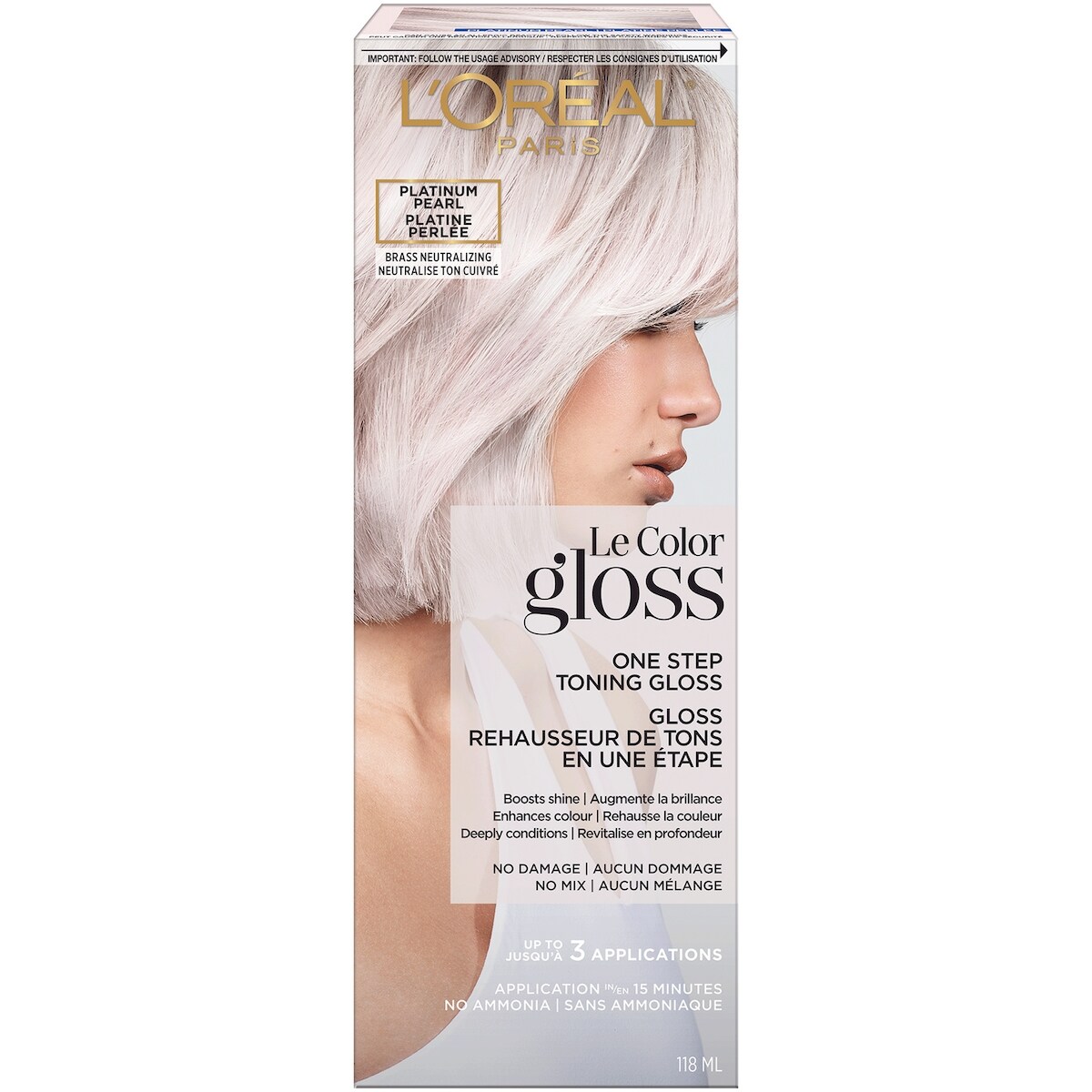 Platine Perlée Coloration, Gloss Rehausseur de Tons en Une Étape, Coloration pour femmes