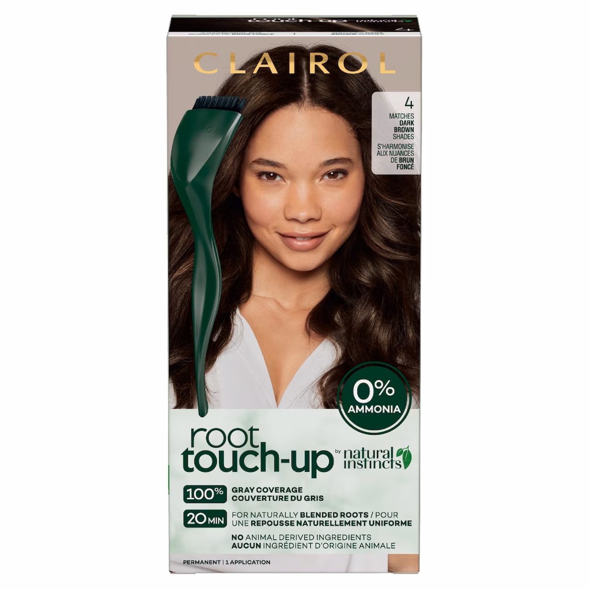 Root Touch-Up by Natural Instincts 4 Brun Foncé, Coloration permanente sans ammoniaque
