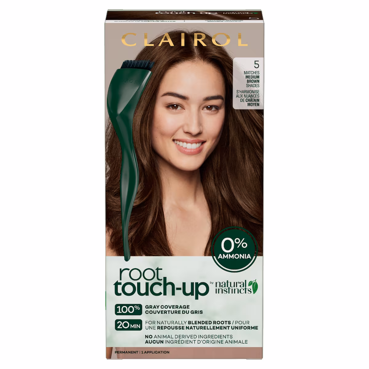 Root Touch-Up by Natural Instincts 5 Châtain Moyen, Coloration permanente sans ammoniaque